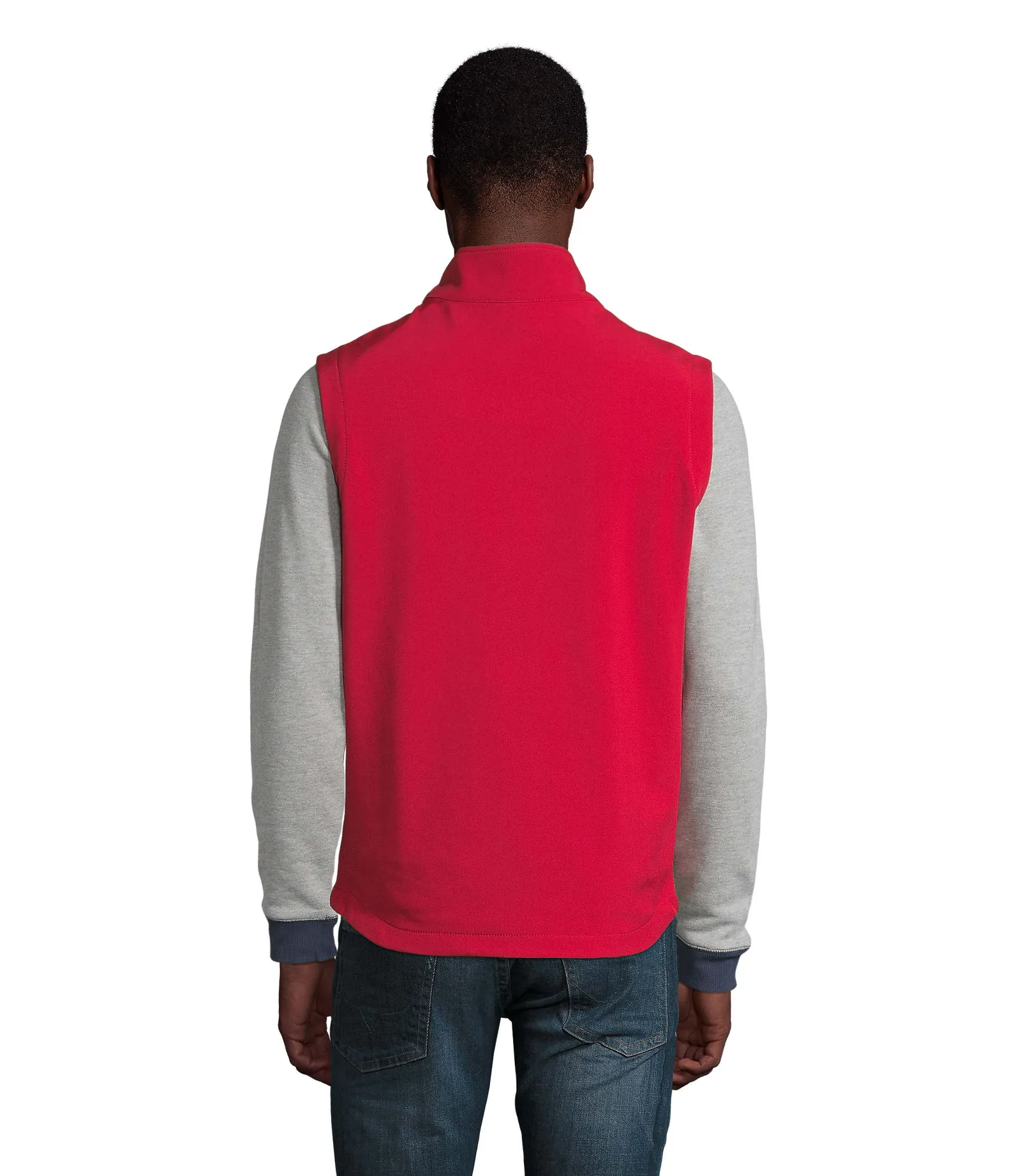 Gilet SOL'S Race BW Men, Pepper red, su modello, retro