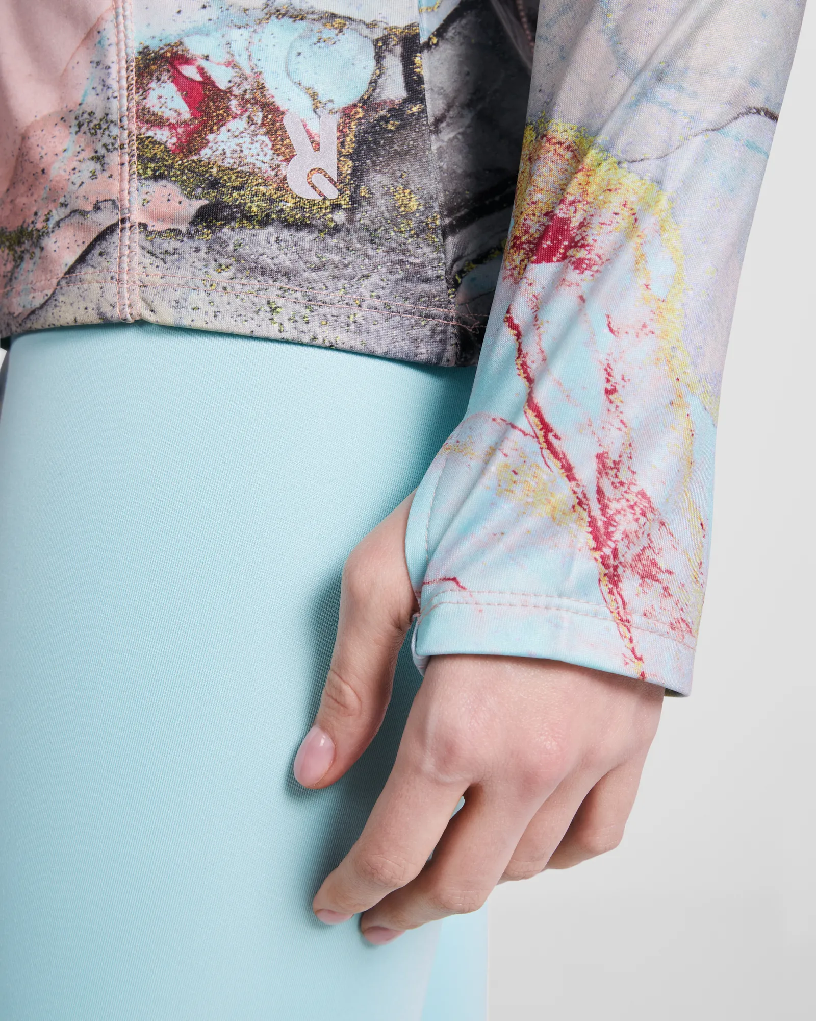 Felpa con mezza zip Roly Arlas, Print Abstracto, dettaglio