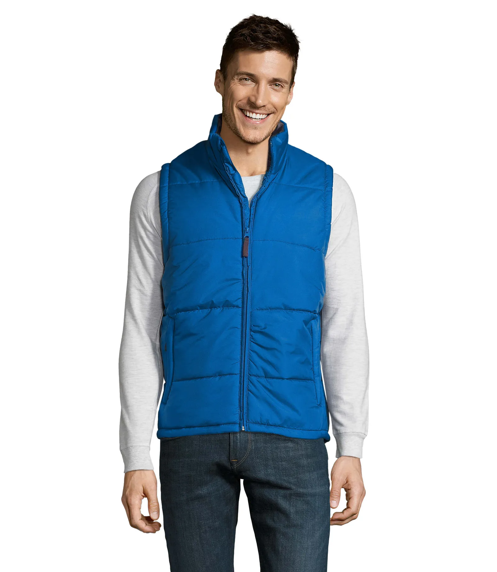 Gilet SOL'S Warm, Royal blue, su modello, fronte