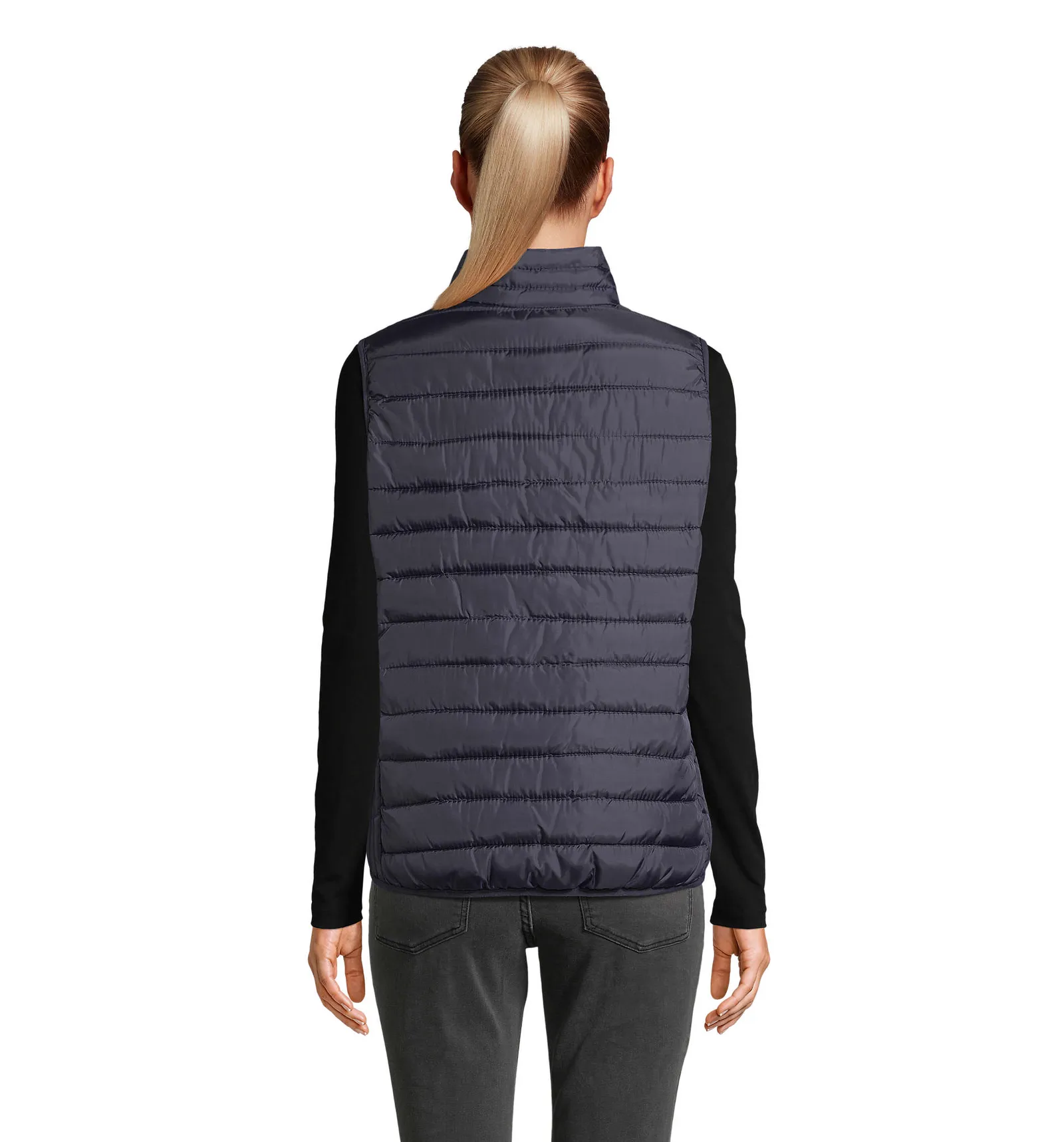 Gilet SOL'S Stream BW Women, French navy, su modello, retro