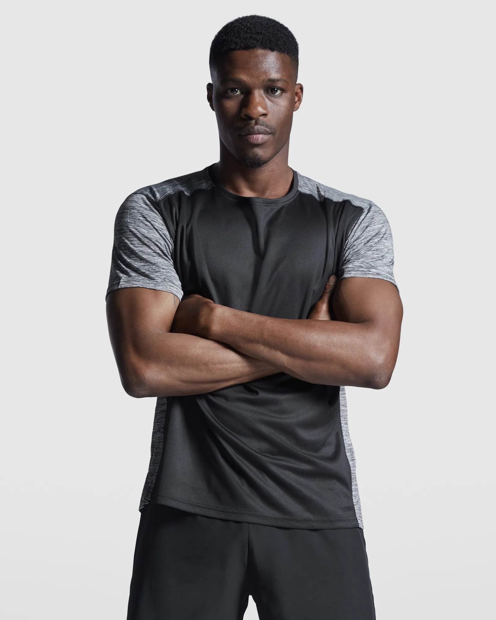 T-shirt tecnica Roly Zolder, Nero/Nero Vigorè