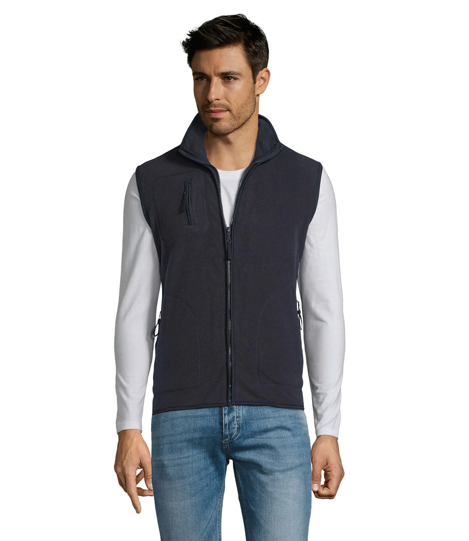 Gilet SOL'S Norway, Navy, su modello, fronte