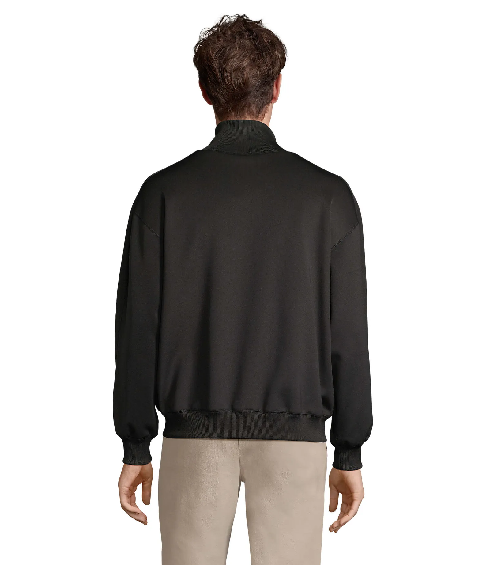 Felpa con zip SOL'S Junior, Black, su modello, retro