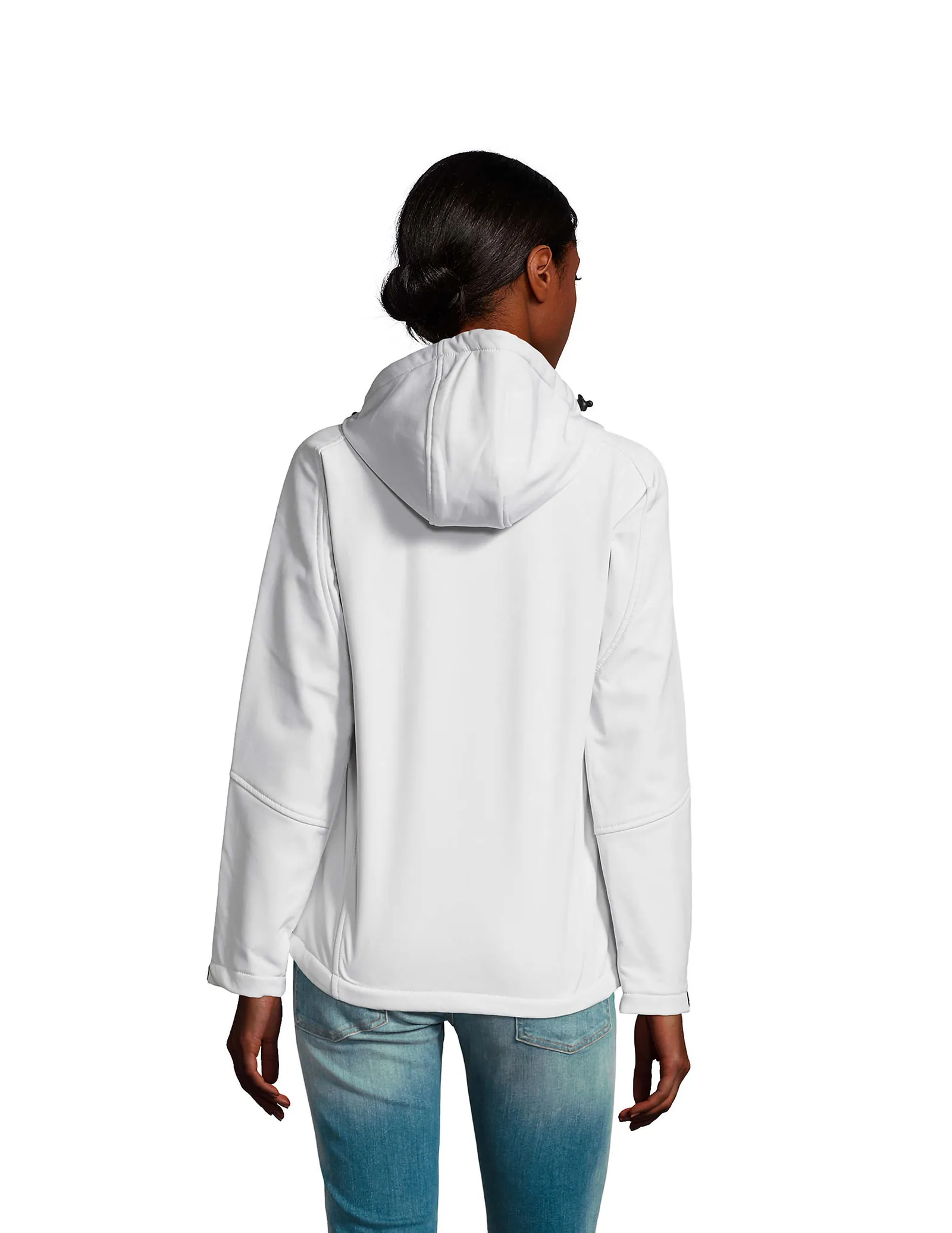 Softshell SOL'S Replay Women, White, su modello, retro