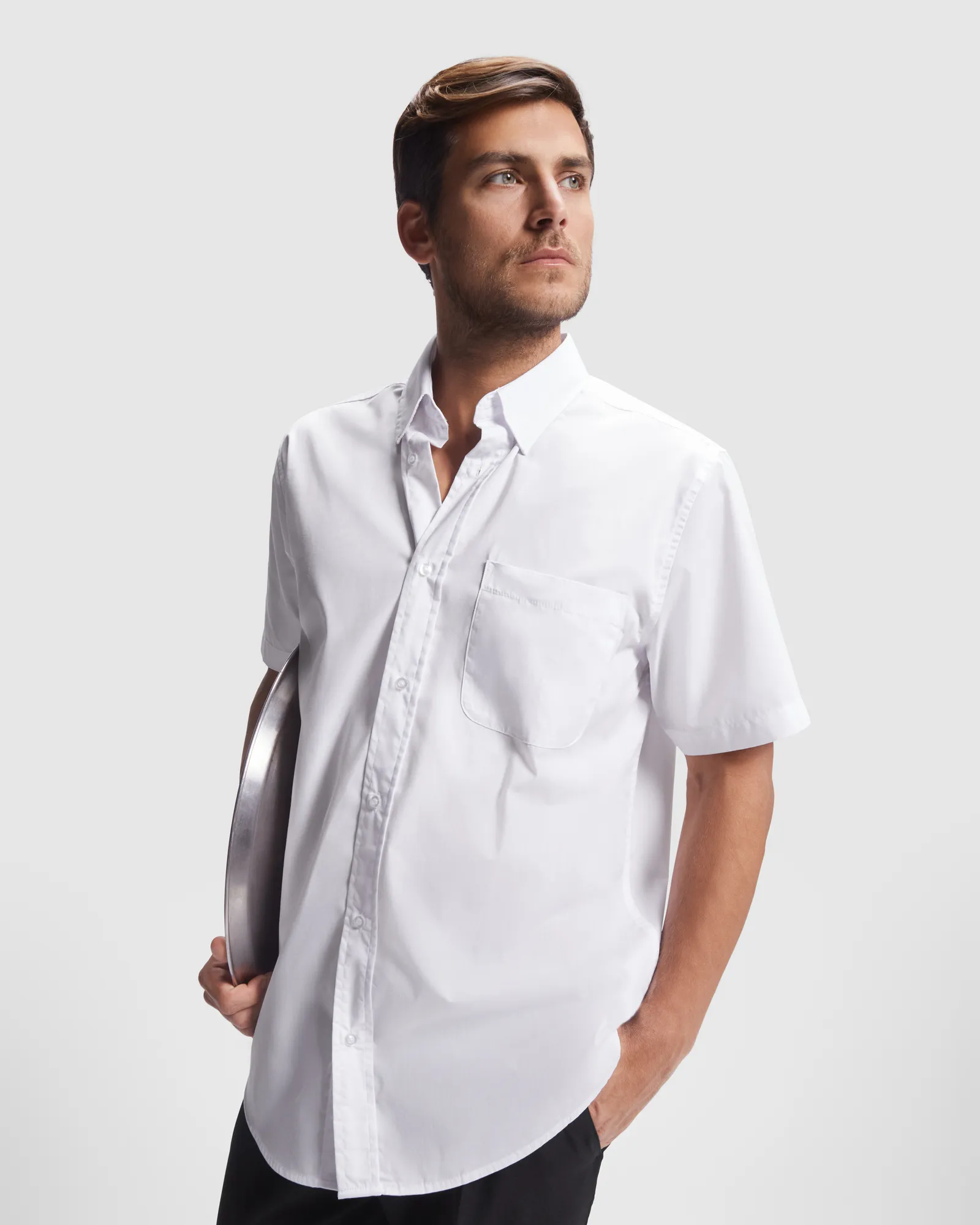 Camicia manica corta Roly Aifos, Bianco