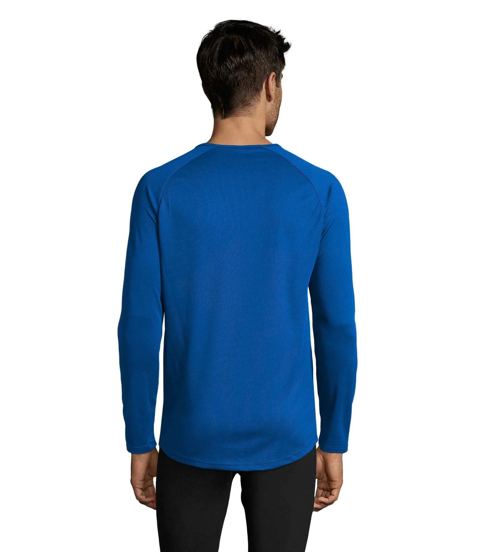 T-shirt tecnica SOL'S Sporty Lsl Men, Royal blue, su modello, retro