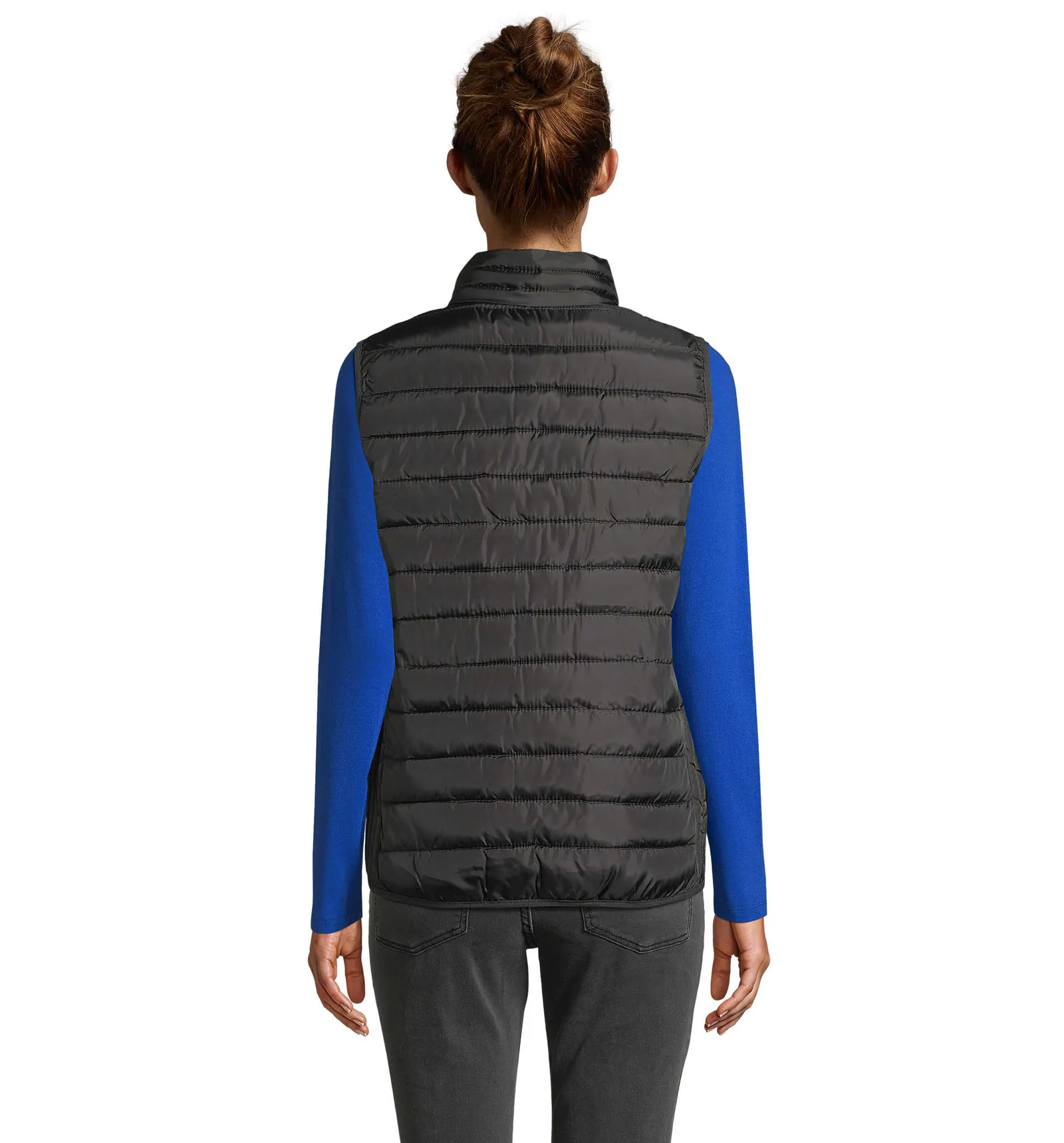 Gilet SOL'S Stream BW Women, Black, su modello, retro