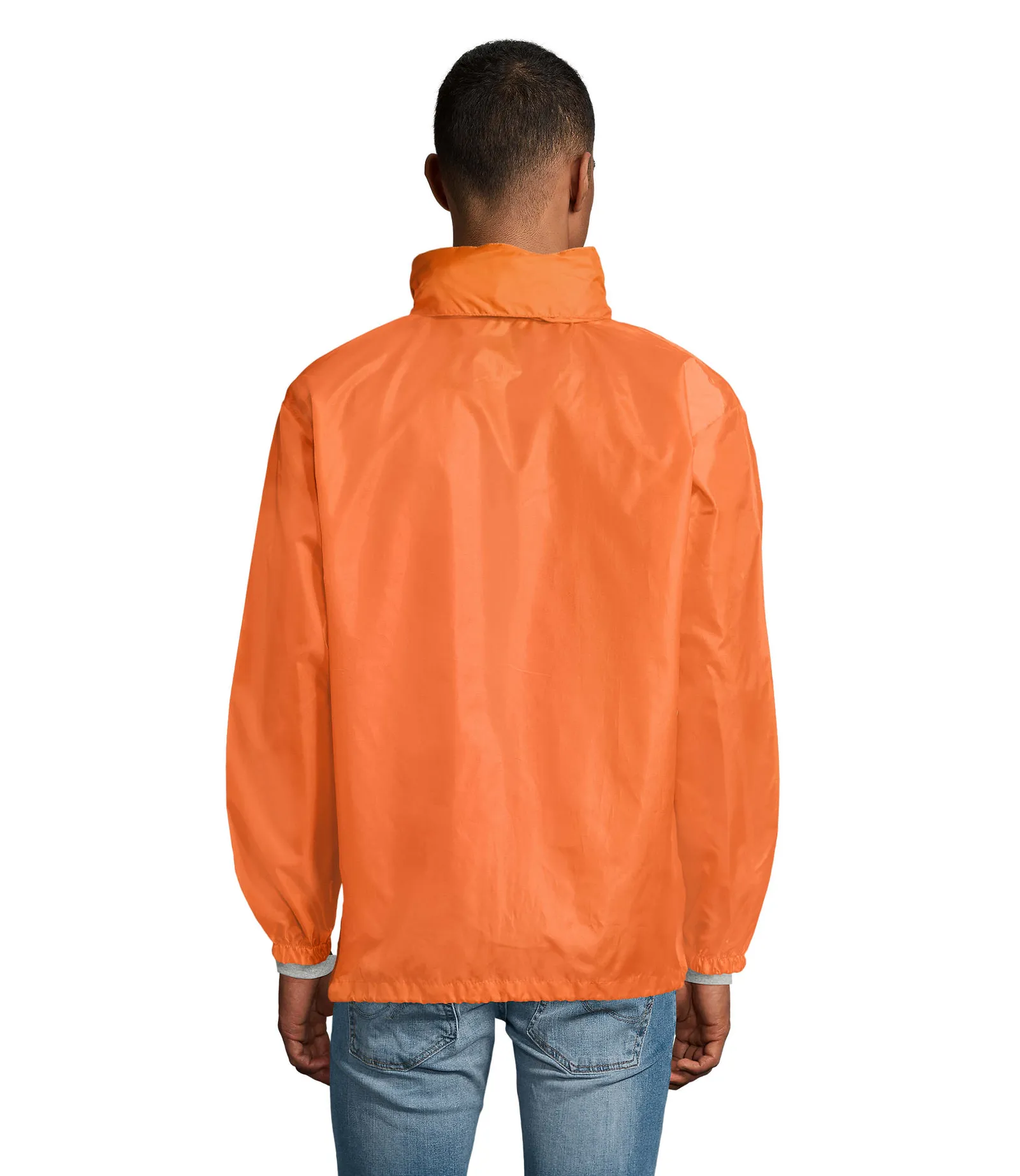 Giacca antivento SOL'S Shift, Orange, su modello, retro