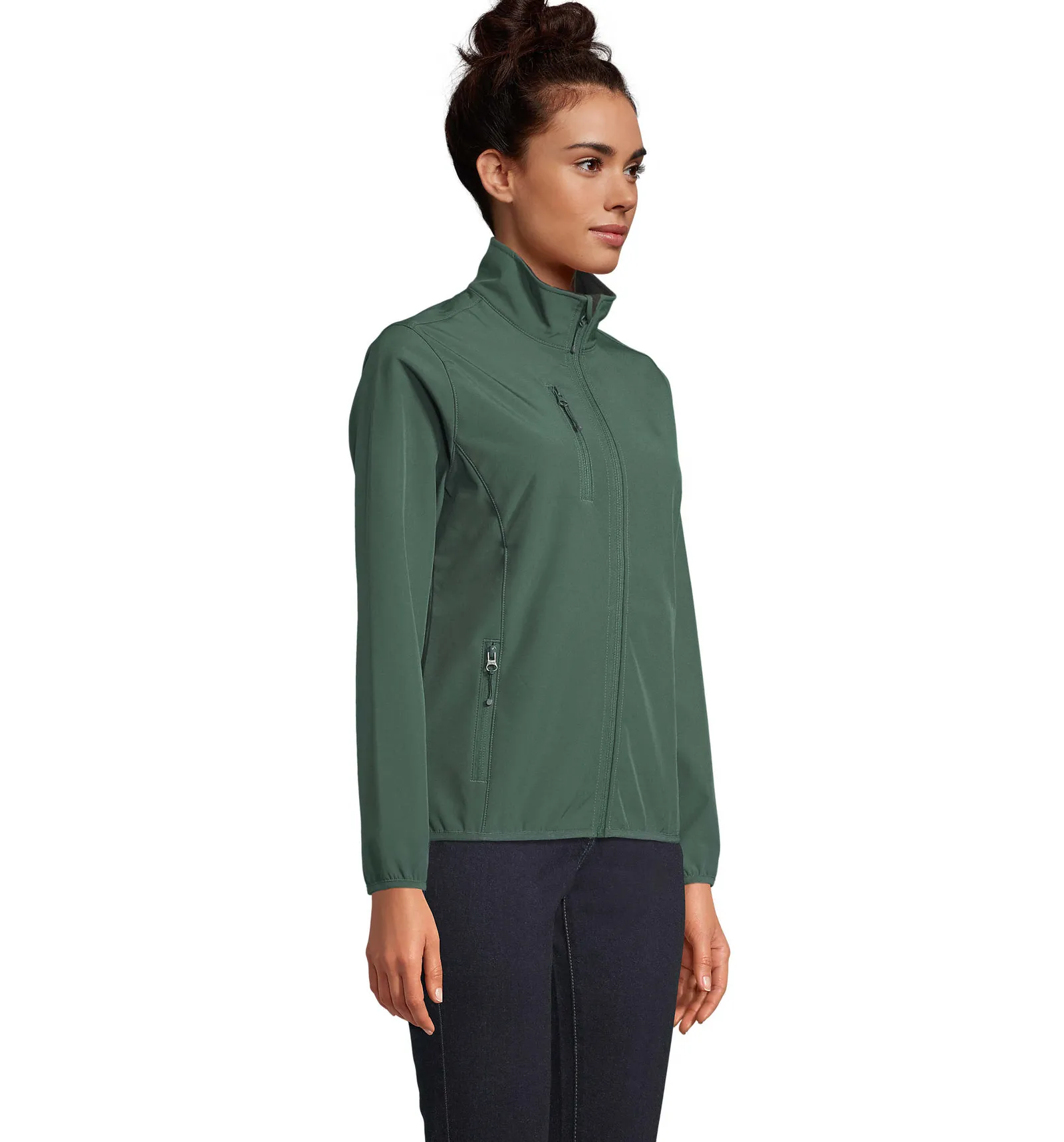 Softshell SOL'S Falcon Women, Forest green, su modello, lato