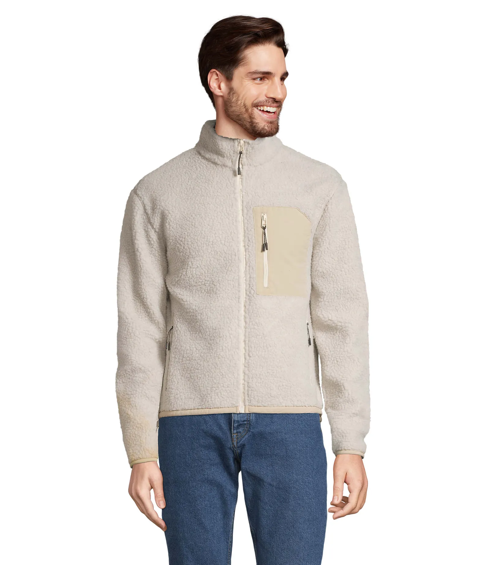 Giubbotto SOL'S Fury, She beige/beige, su modello, fronte