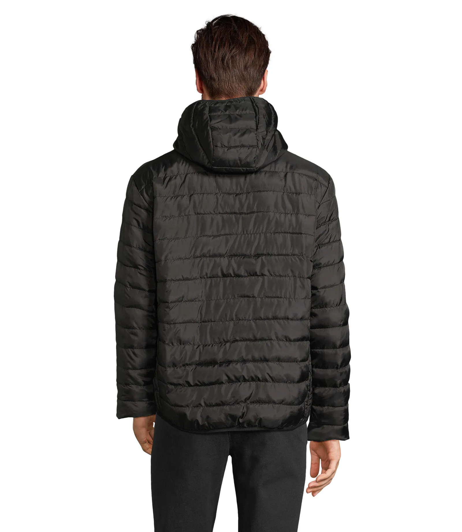 Giubbotto SOL'S Stream Hooded Men, Black, su modello, retro