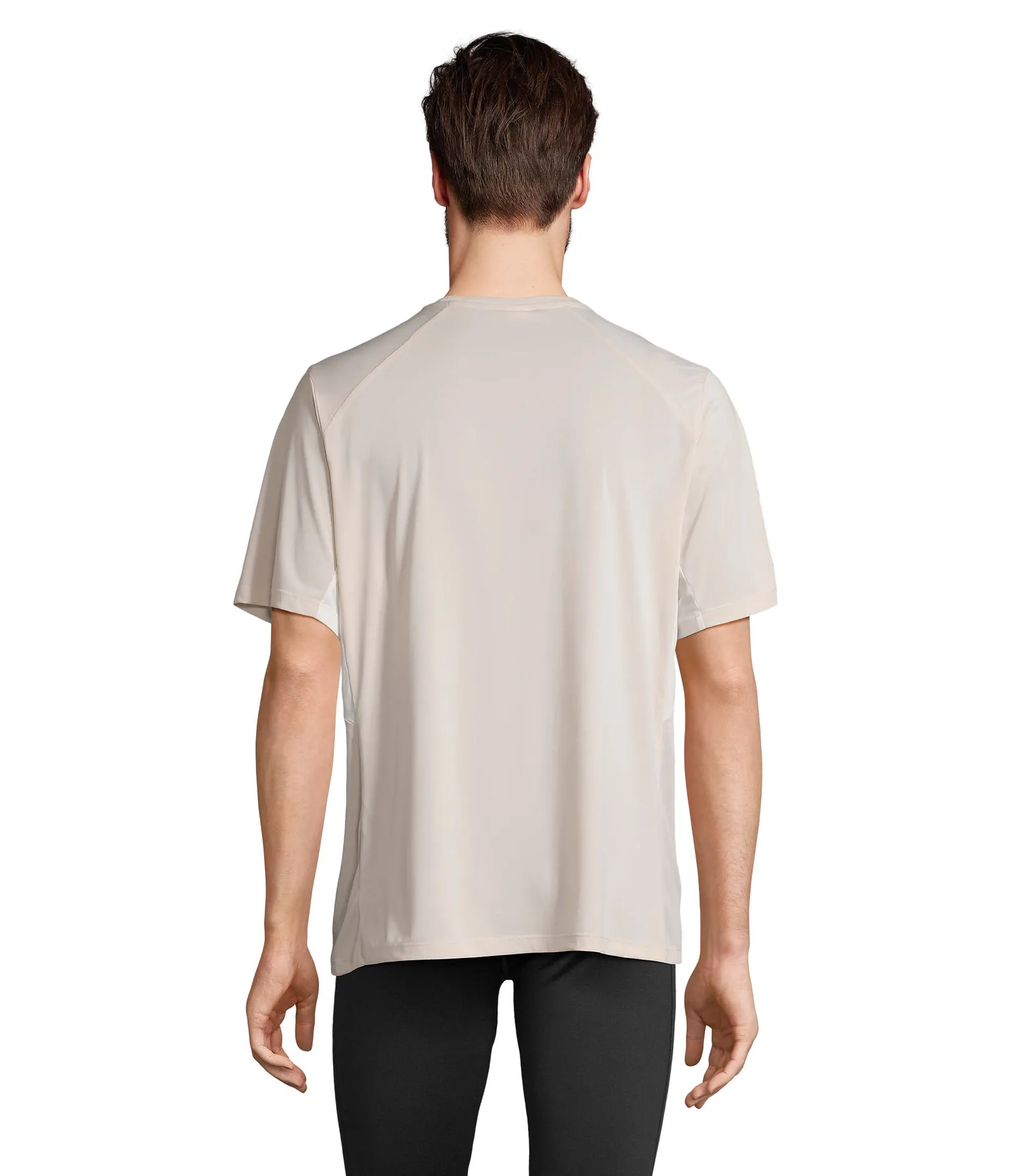 T-shirt tecnica SOL'S Storm, Linen/off-white, su modello, retro