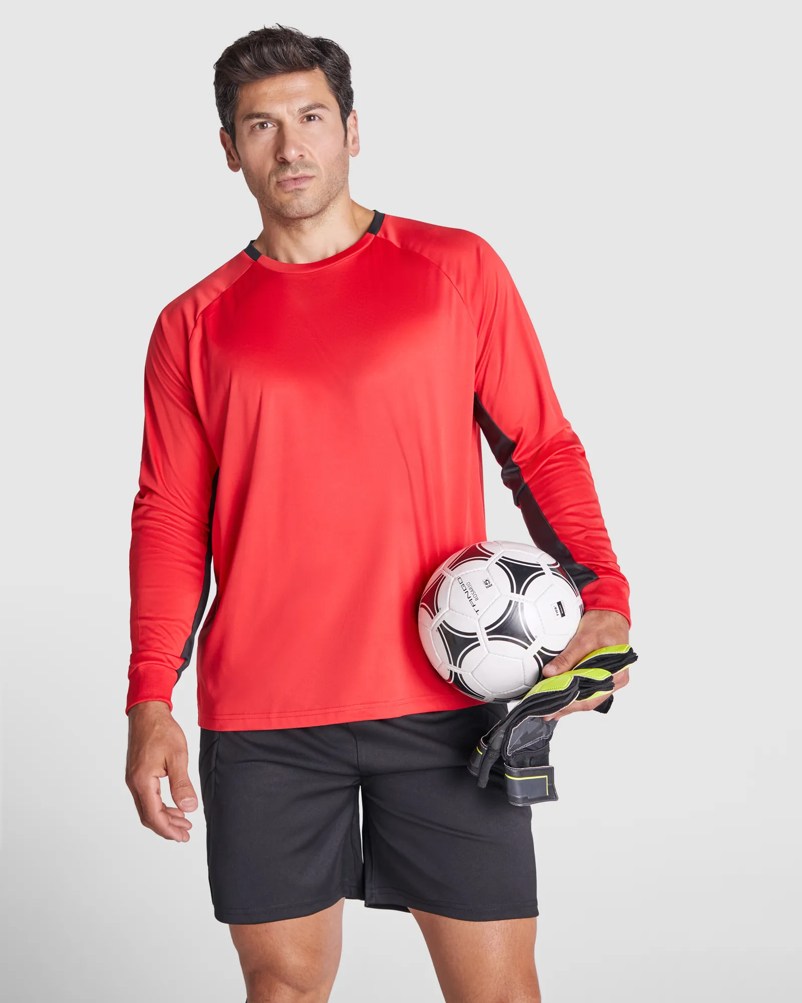 T-shirt tecnica Roly Porto, Rosso/Nero, dettaglio 3