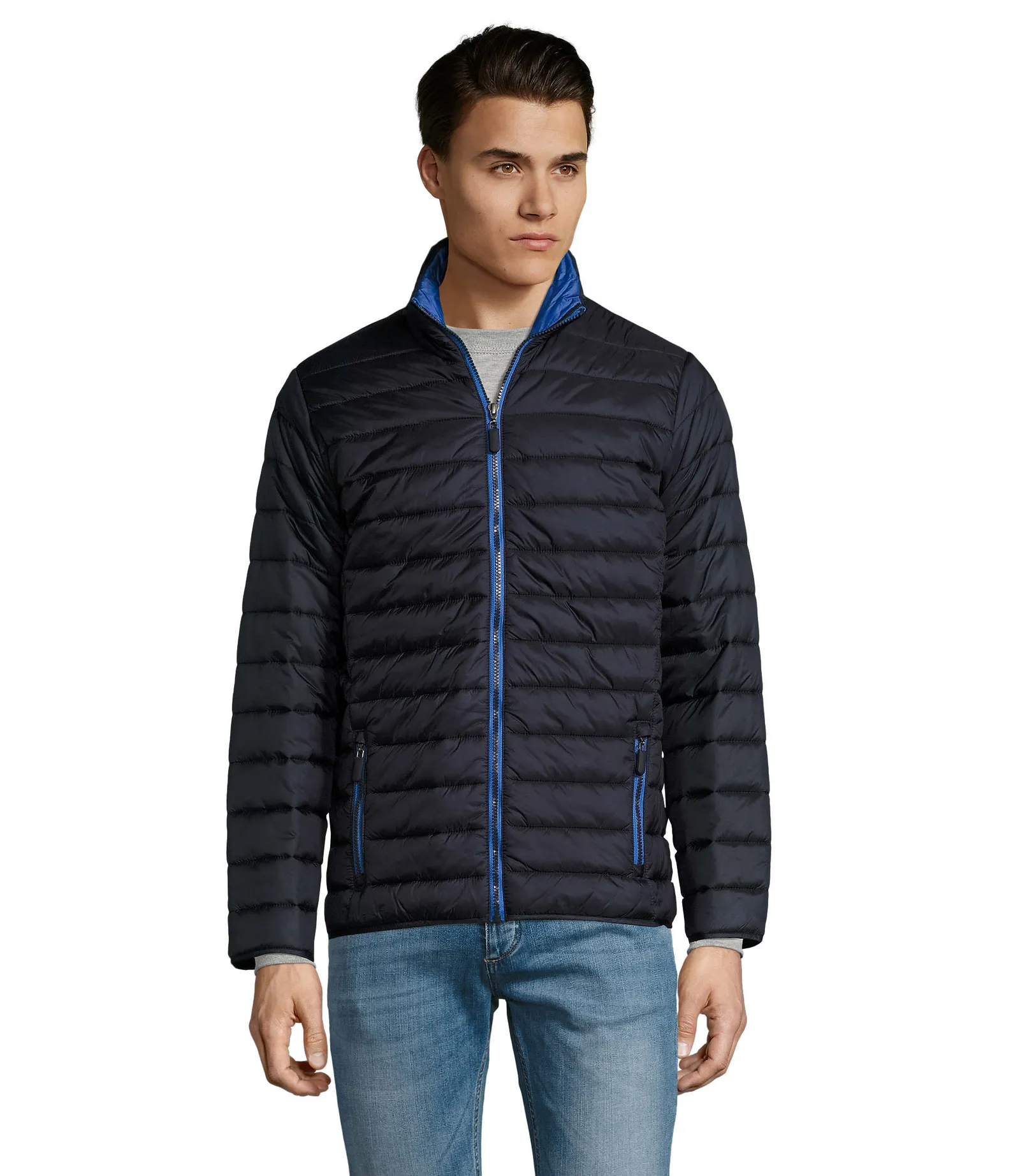 Giubbotto SOL'S Ride Men, Navy, su modello, fronte