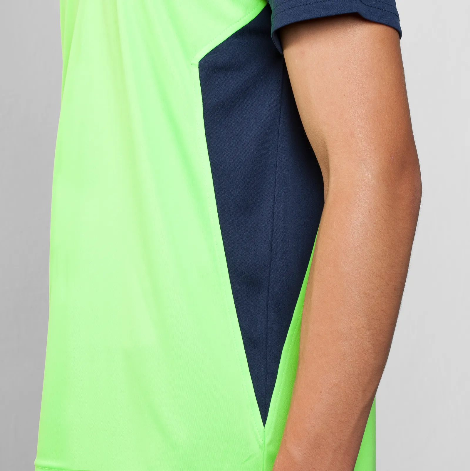 T-shirt tecnica Roly Bugatti, Verde Fluo/Blu Navy, dettaglio
