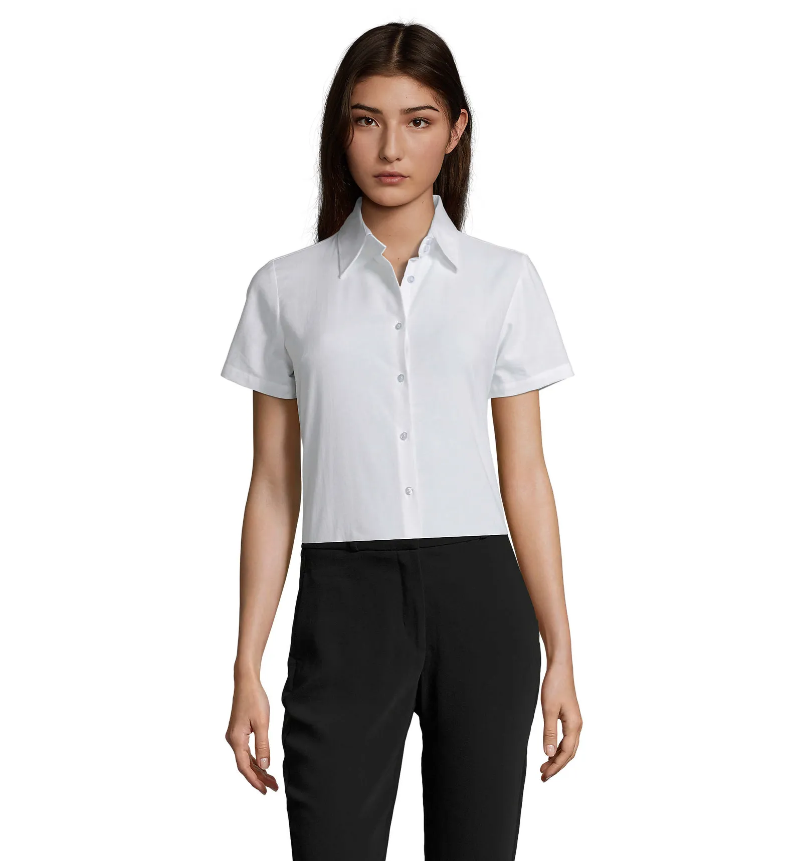 Camicia manica corta SOL'S Elite, White, su modello, fronte