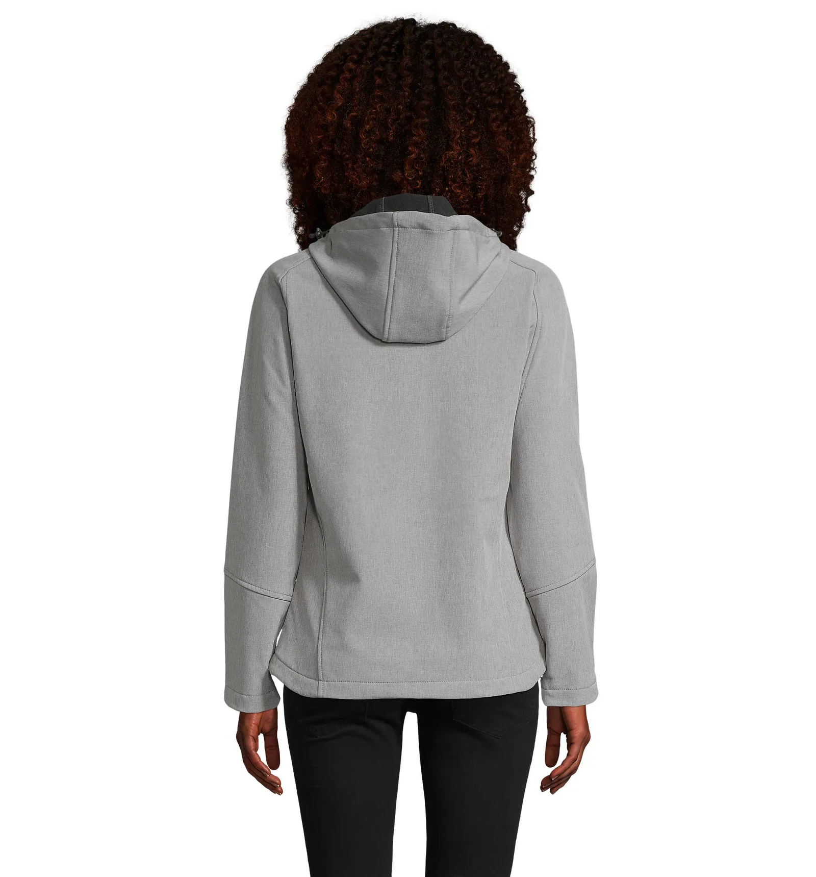 Softshell SOL'S Replay Women, Grey melange, su modello, retro