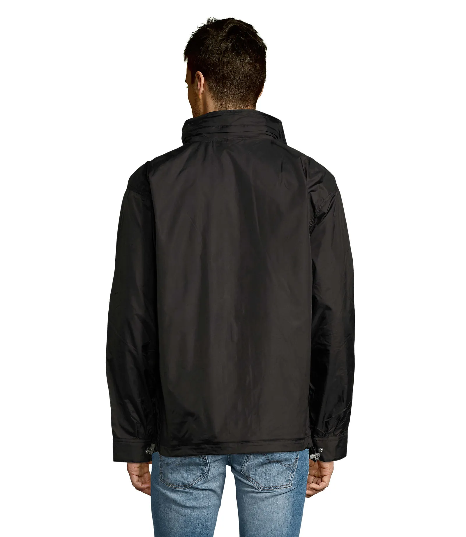 Giacca antivento SOL'S Mistral, Black, su modello, retro