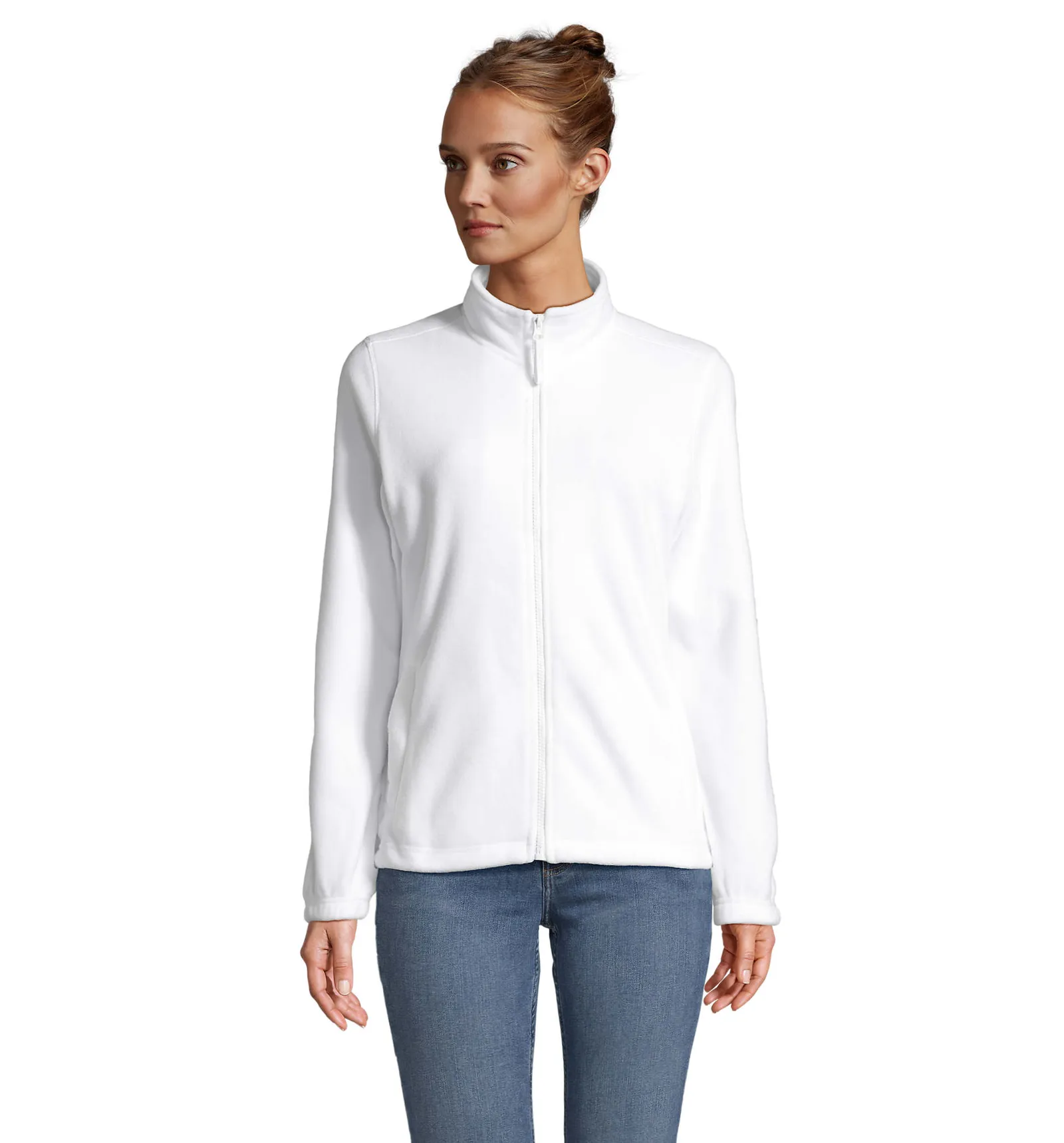 Pile SOL'S North Women, White, su modello, fronte