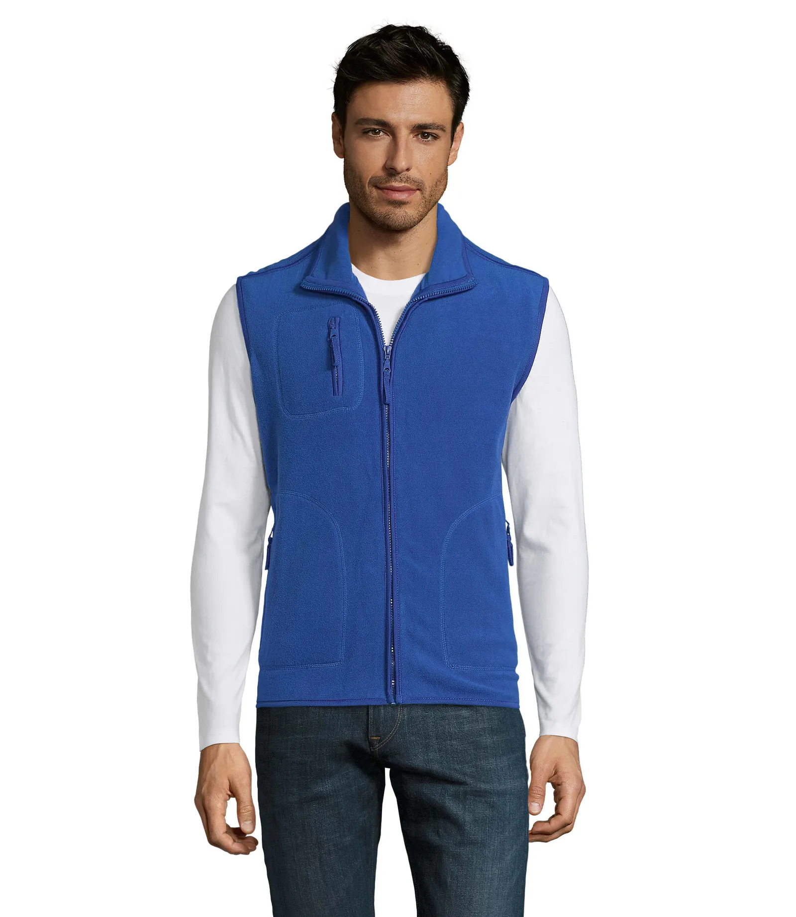 Gilet SOL'S Norway, Royal blue, su modello, fronte