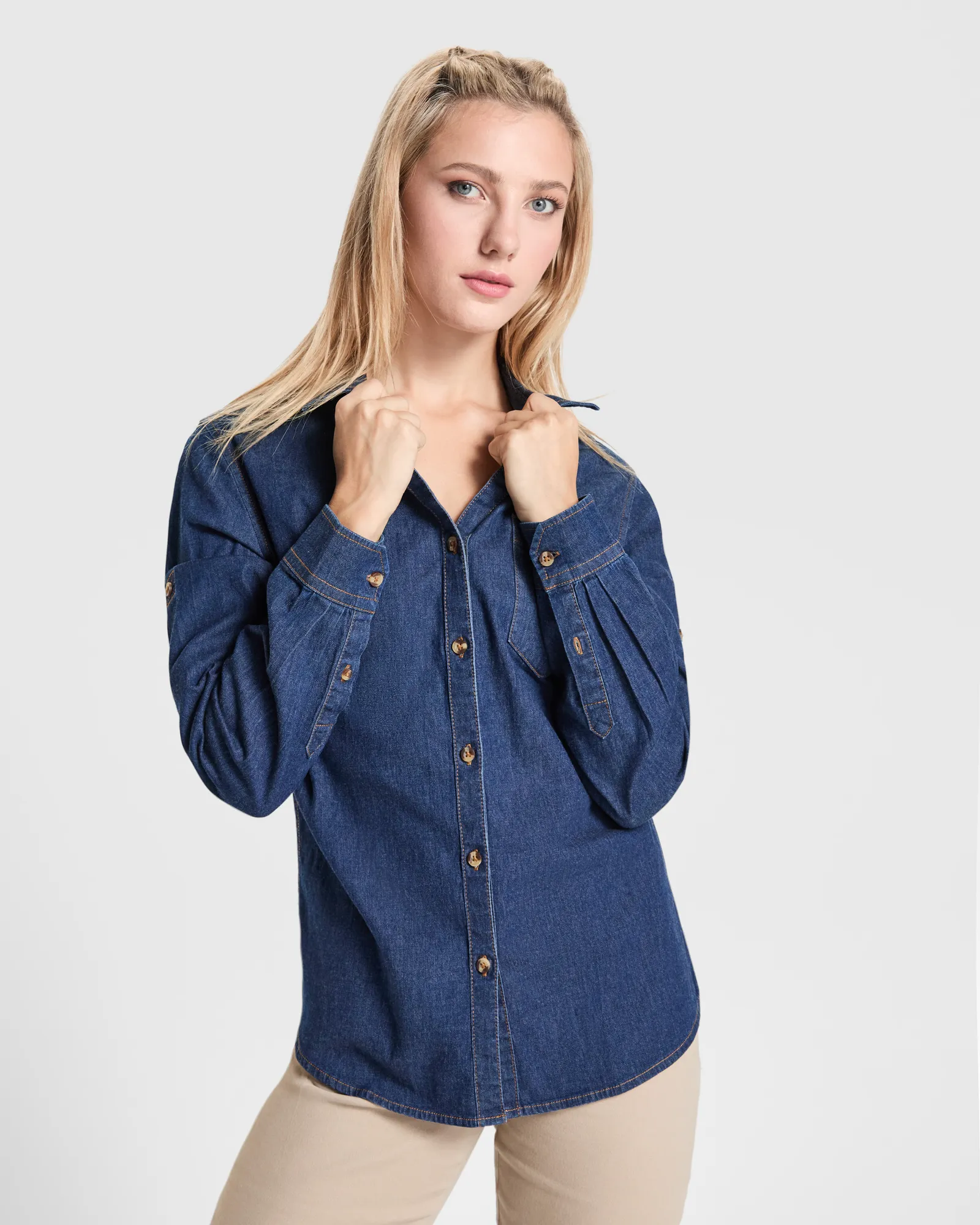 Camicia manica lunga Roly Lujan Woman, Jeans, dettaglio