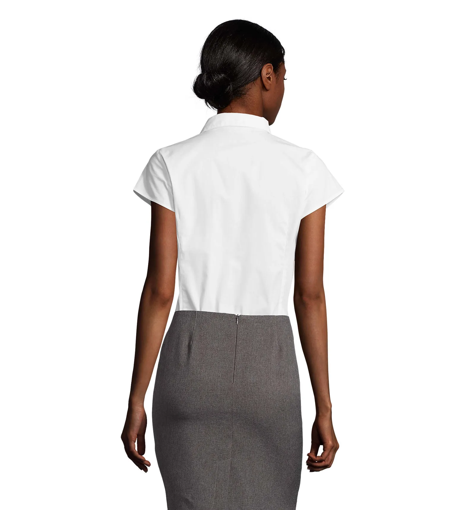 Camicia manica corta SOL'S Excess, White, su modello, retro