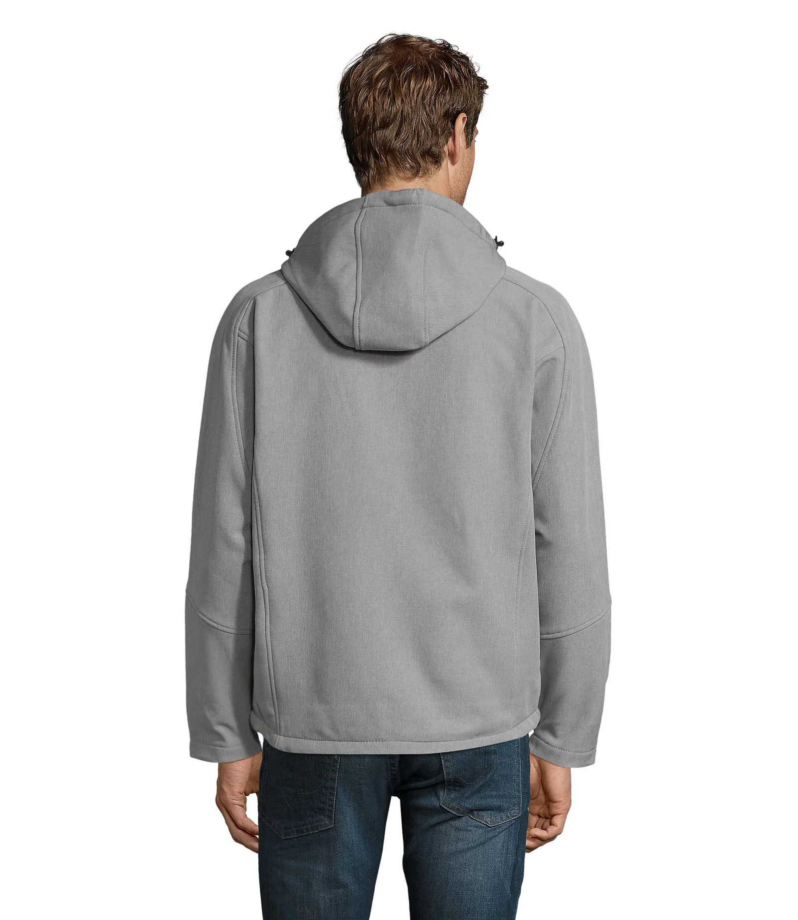 Softshell SOL'S Replay Men, Grey melange, su modello, retro