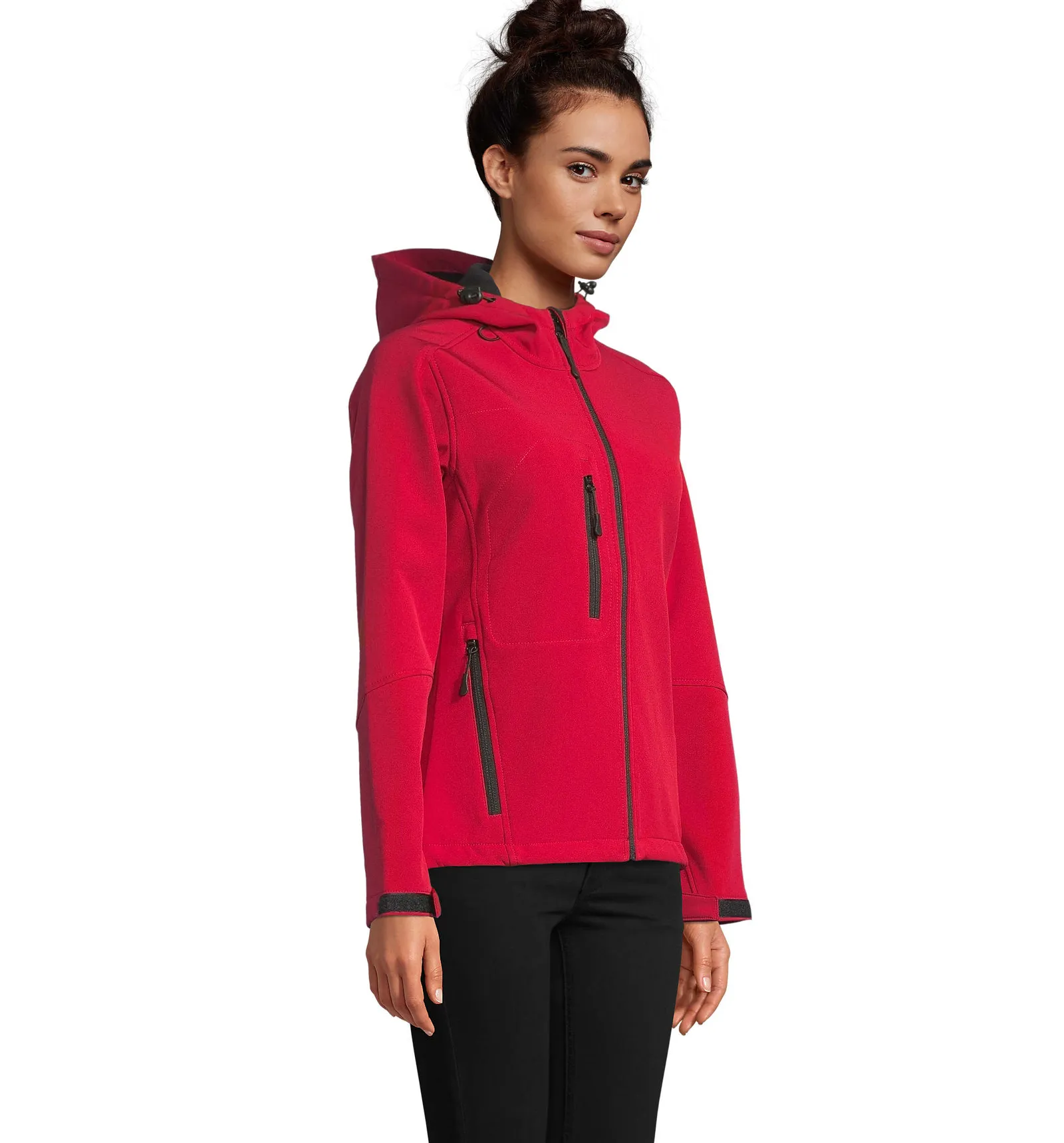Softshell SOL'S Replay Women, Pepper red, su modello, lato
