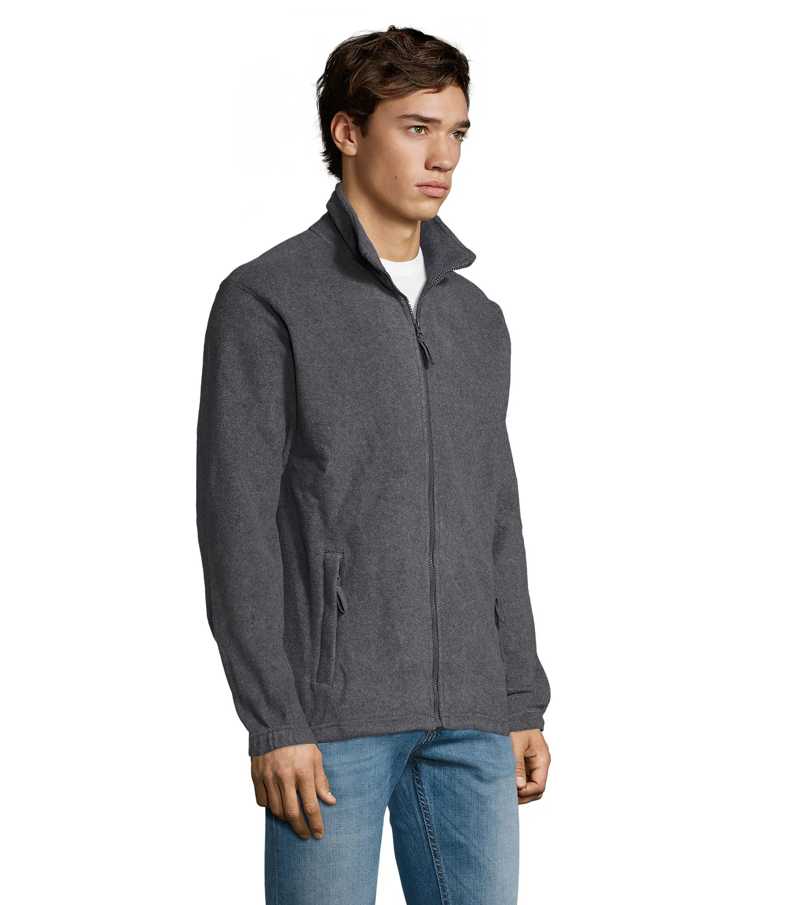 Pile SOL'S North, Grey melange, su modello, lato