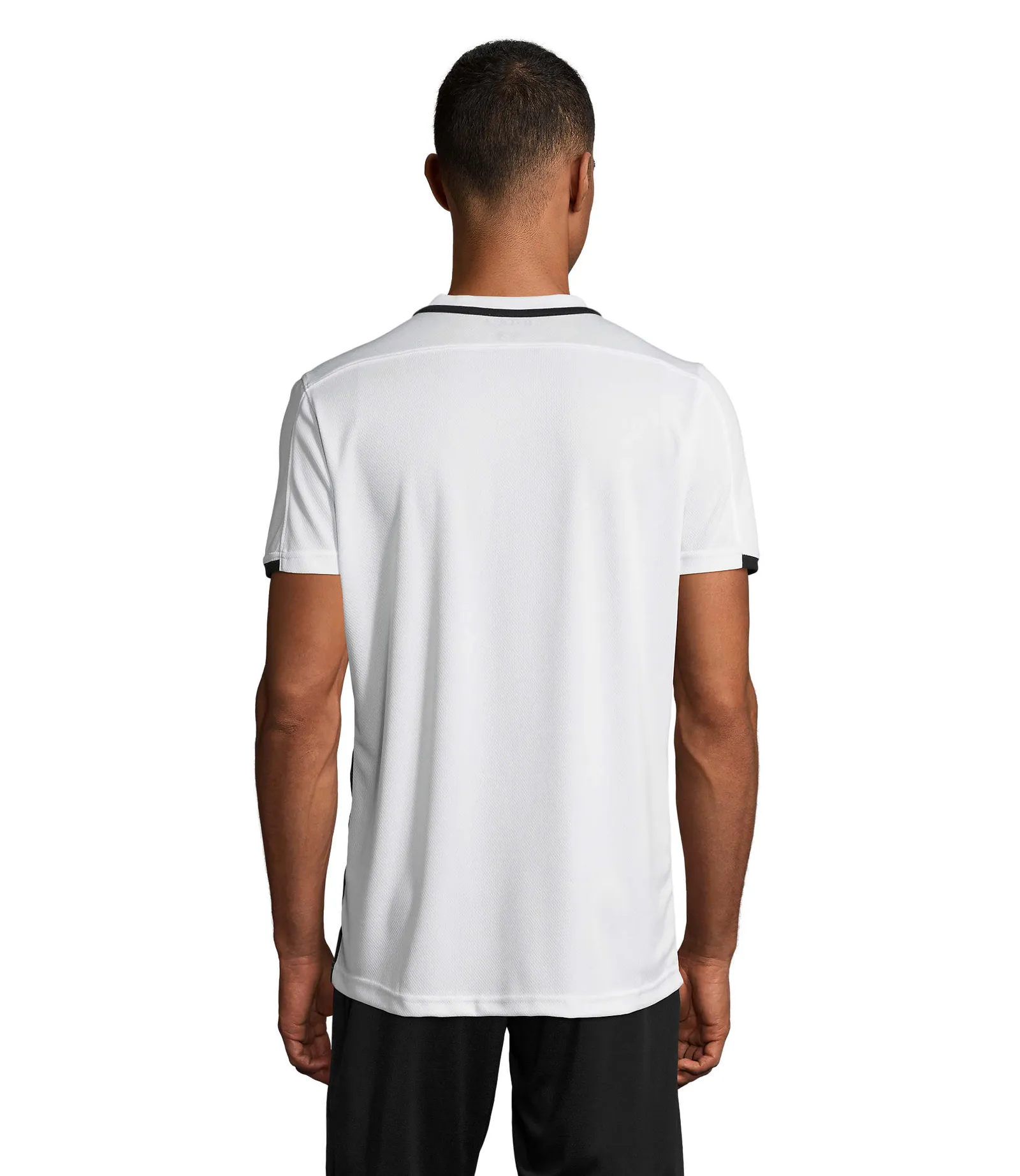 T-shirt tecnica SOL'S Classico, White/black, su modello, retro