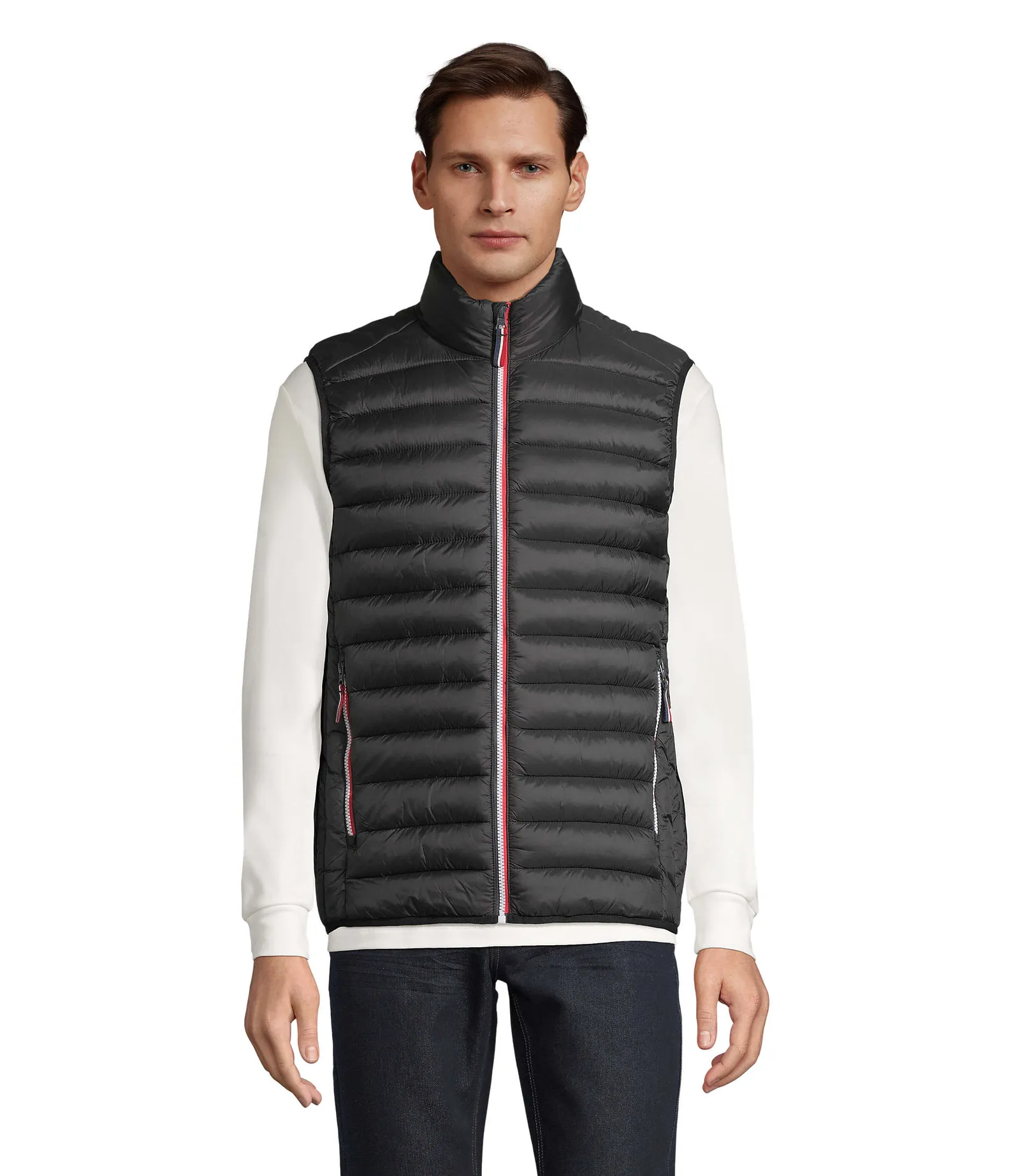 Gilet SOL'S Victoire BW Men, Black, su modello, fronte