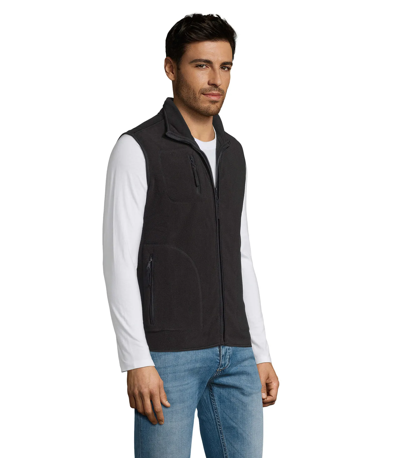 Gilet SOL'S Norway, Black, su modello, lato