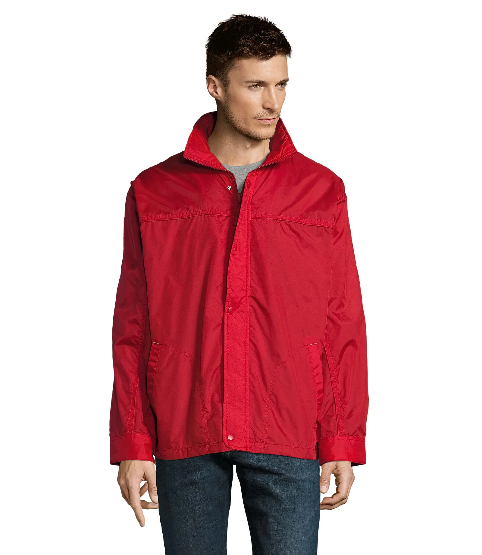 Giacca antivento SOL'S Mistral, Red, su modello, fronte