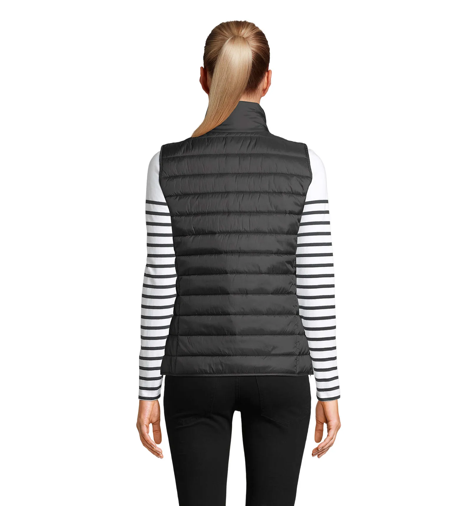 Gilet SOL'S Wave Women, Black, su modello, retro