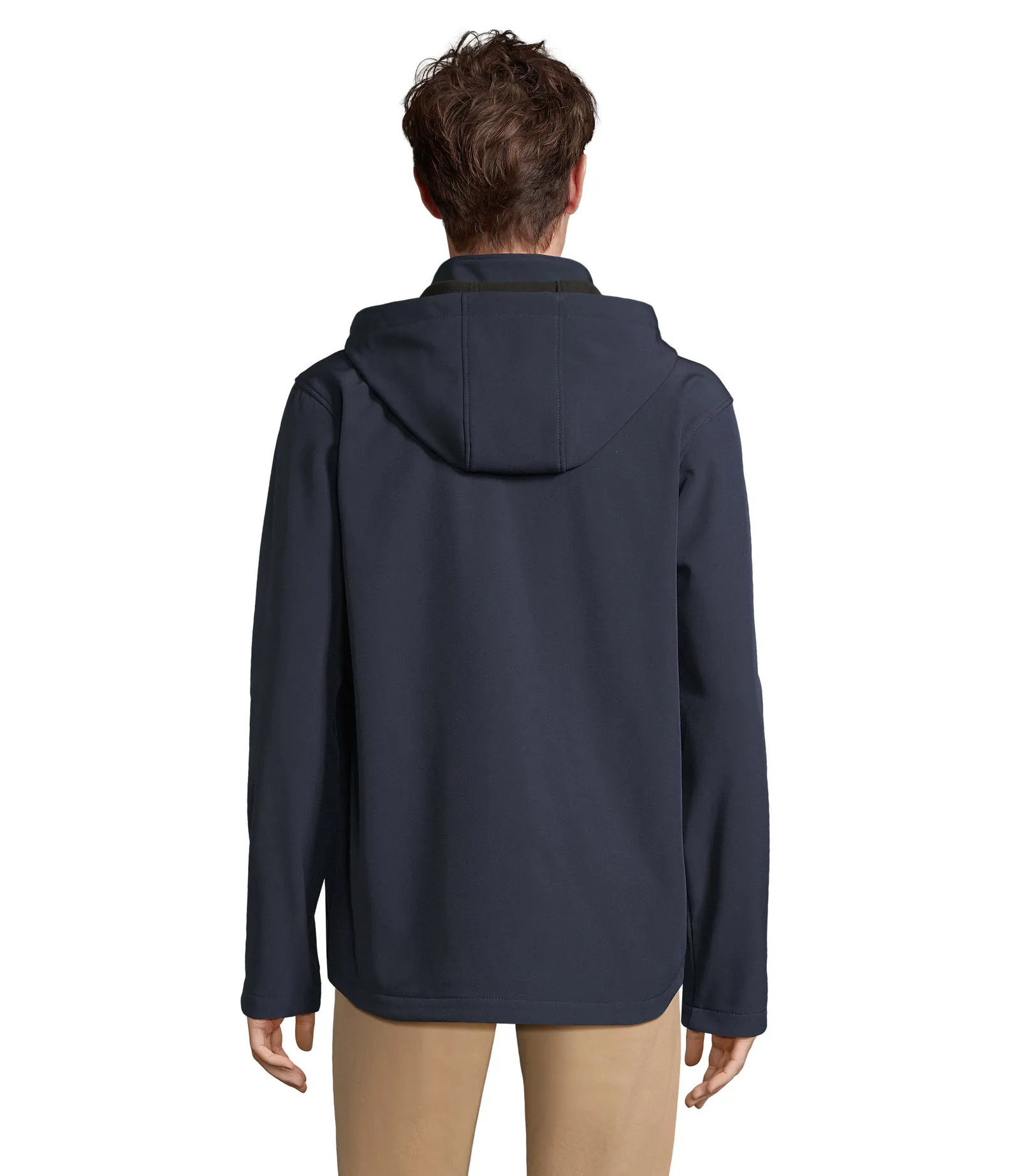 Softshell SOL'S Race Hooded Men, French navy, su modello, retro