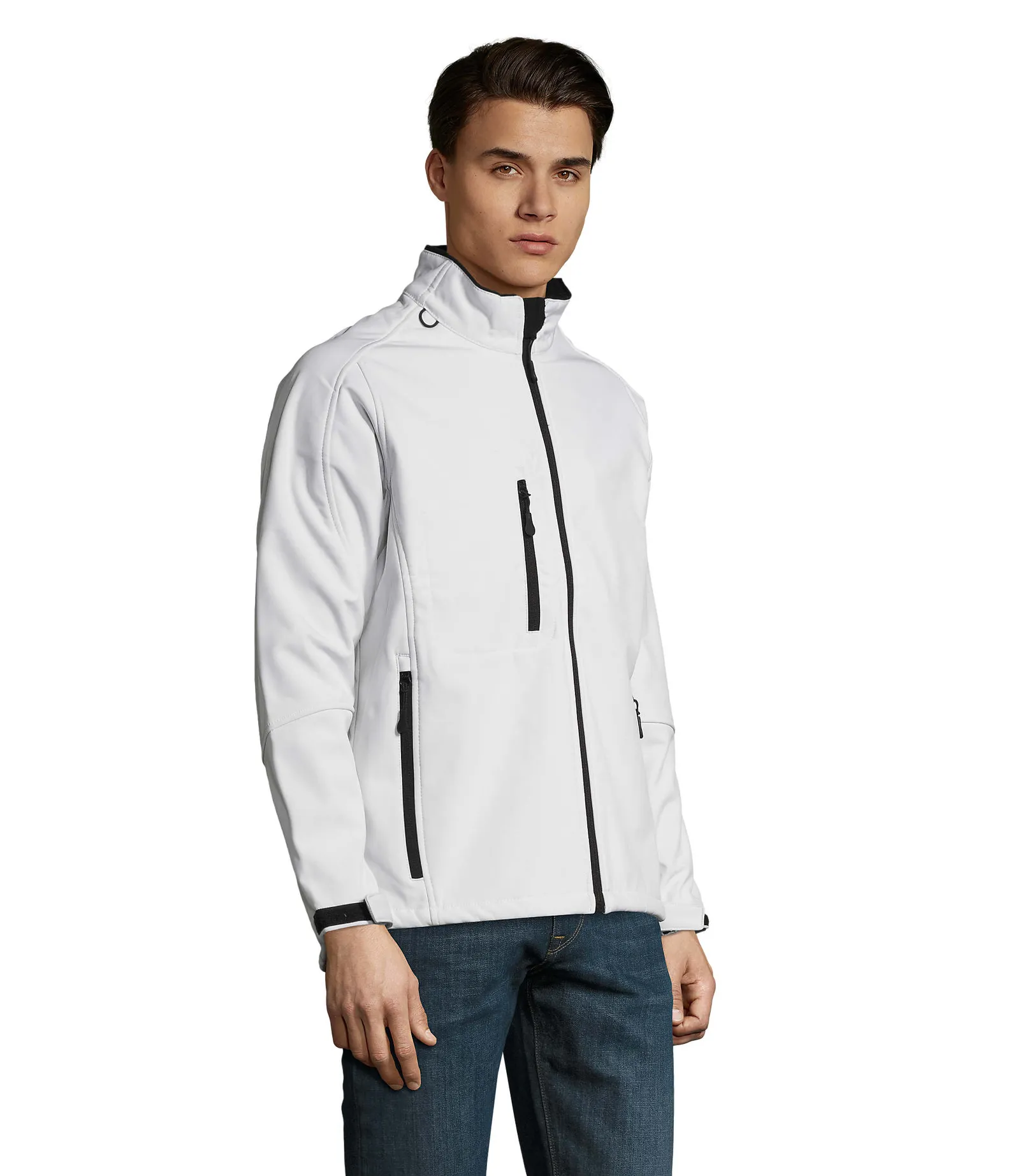 Softshell SOL'S Relax, White, su modello, lato