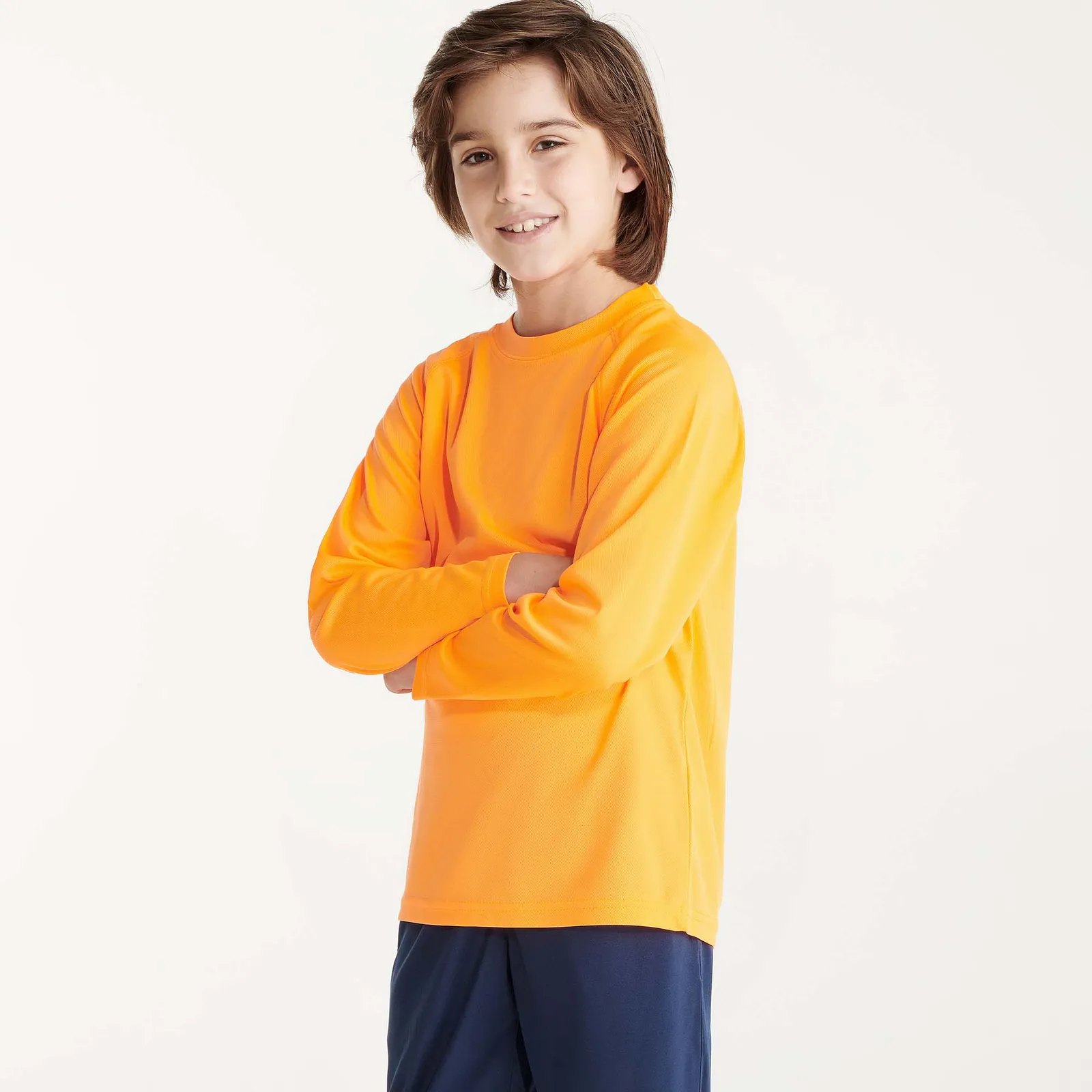 T-shirt tecnica Roly Montecarlo L/S, Arancione Fluo, dettaglio