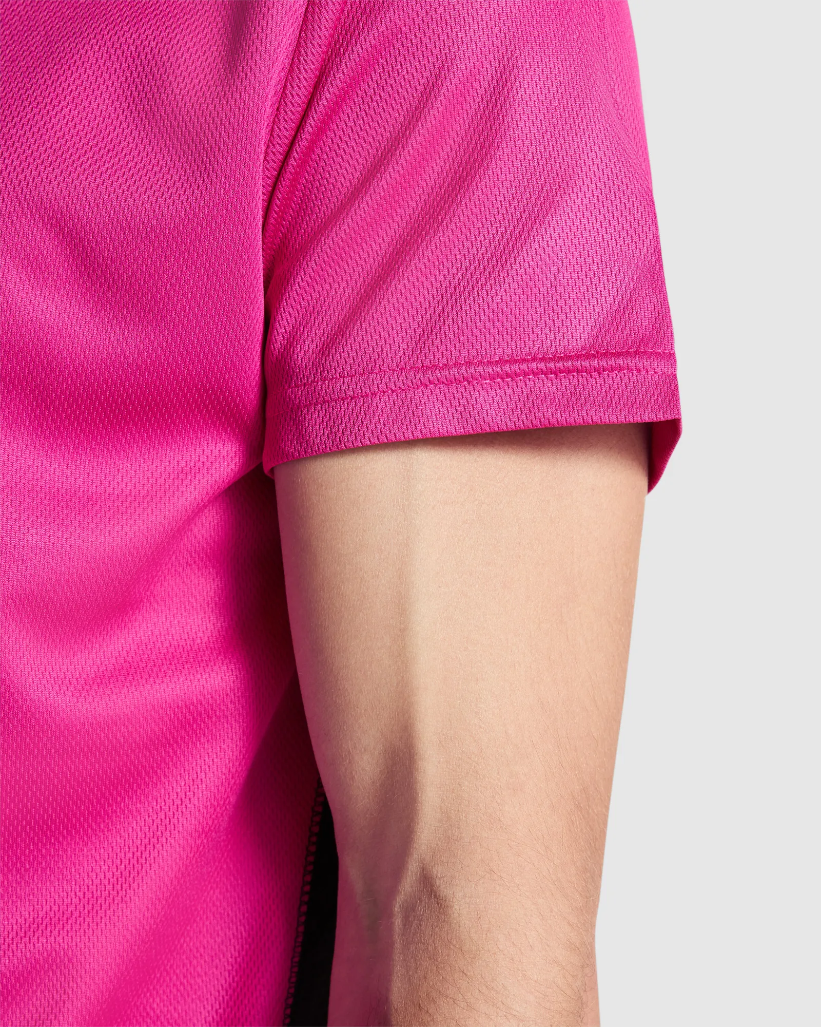 T-shirt tecnica Roly Detroit, Fucsia/Nero, dettaglio 2