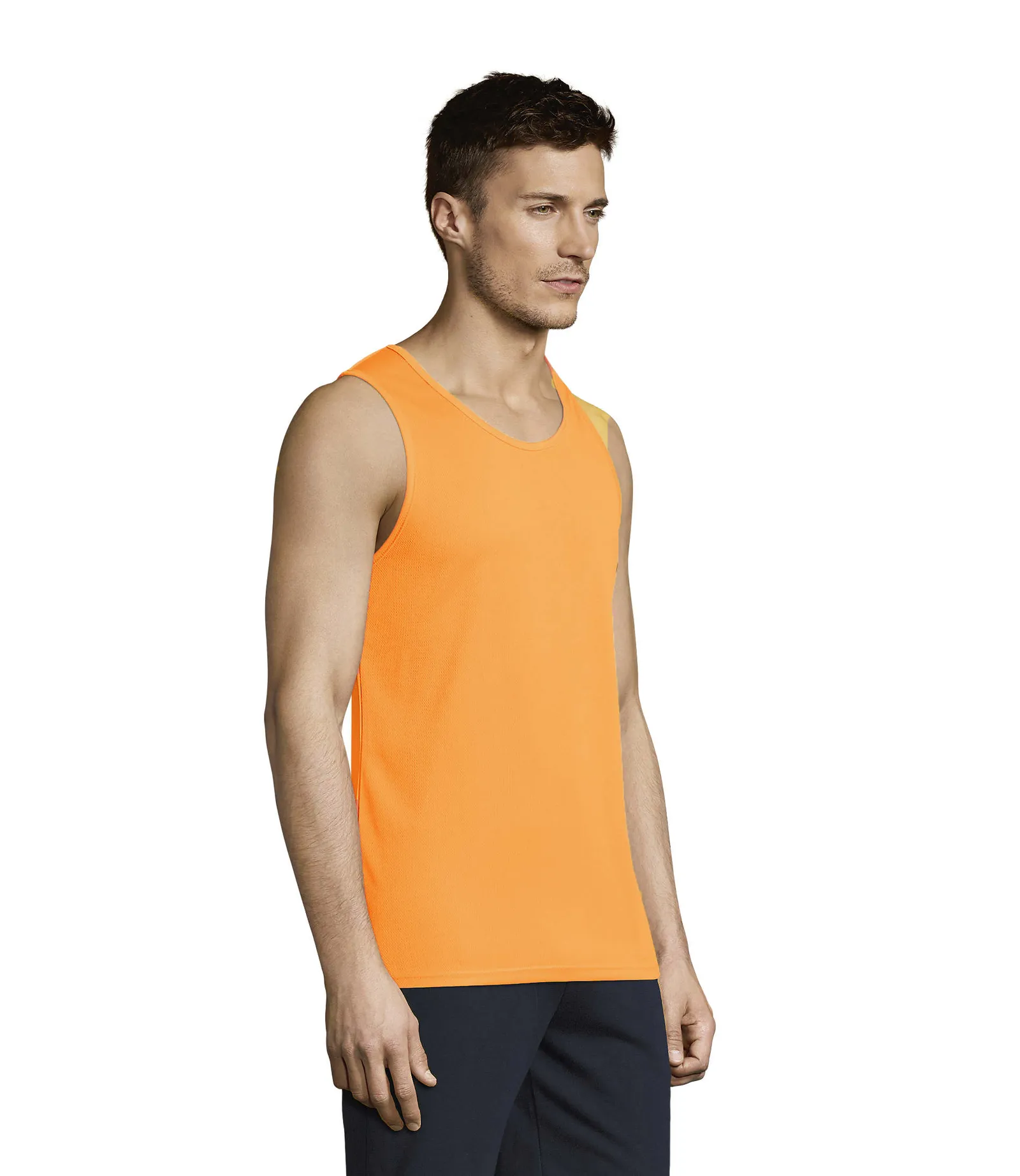 Sporty TT Men Arancio fluo indossata lato