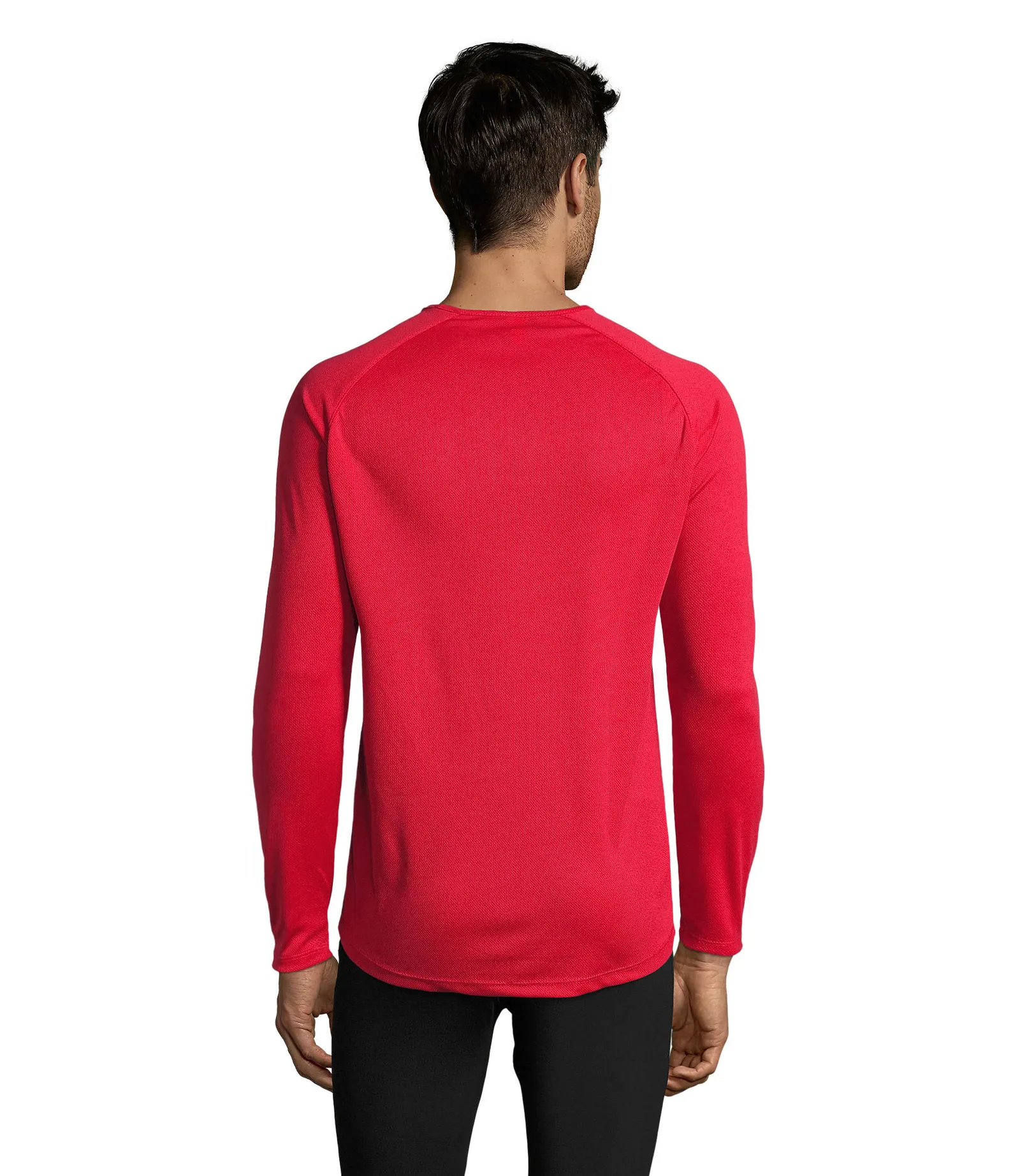 T-shirt tecnica SOL'S Sporty Lsl Men, Red, su modello, retro