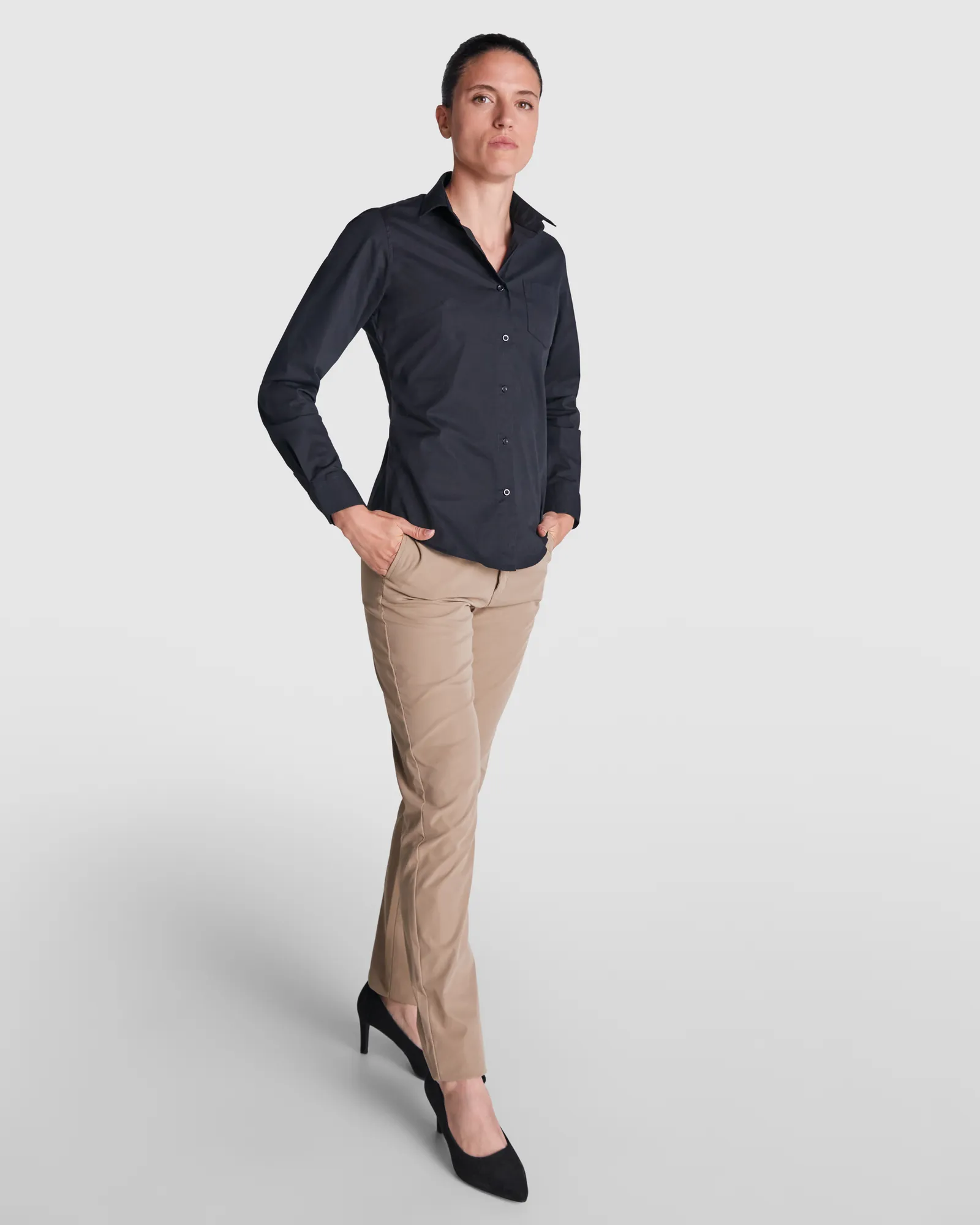 Camicia manica lunga Roly Moscu Woman, Nero, dettaglio