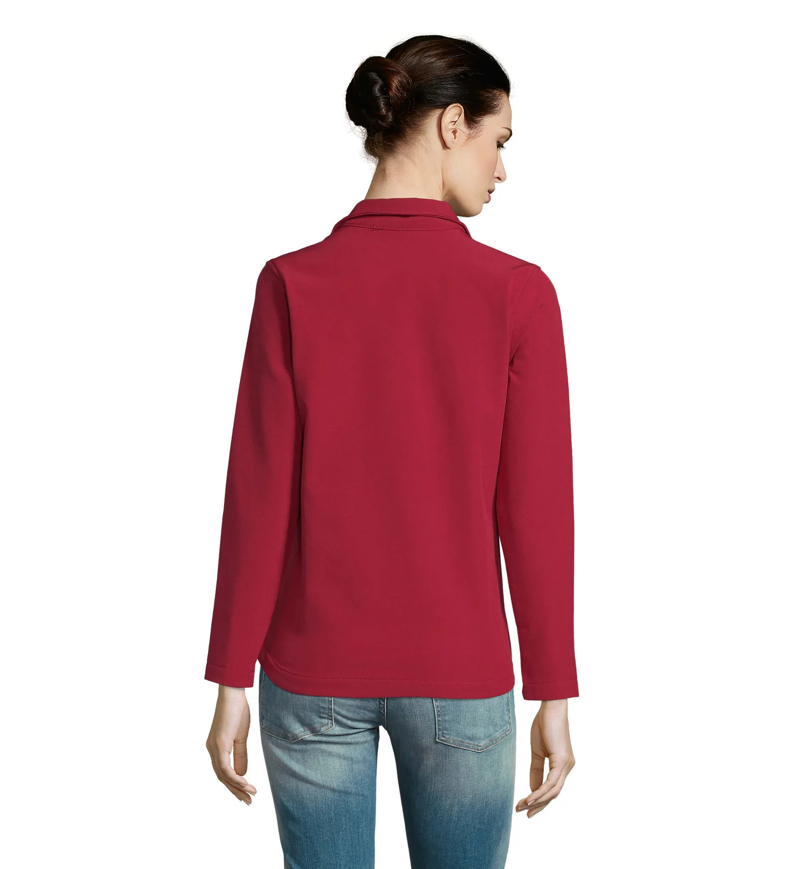 Softshell SOL'S Race Women, Pepper red, su modello, retro