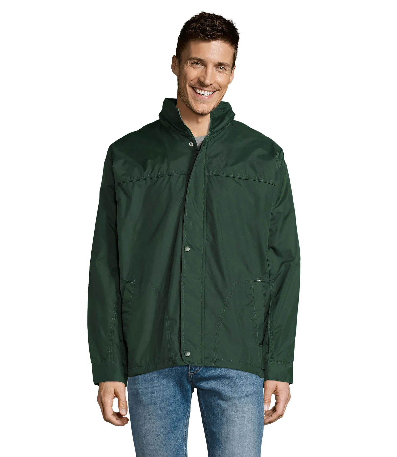 Giacca antivento SOL'S Mistral, Forest green, su modello, fronte