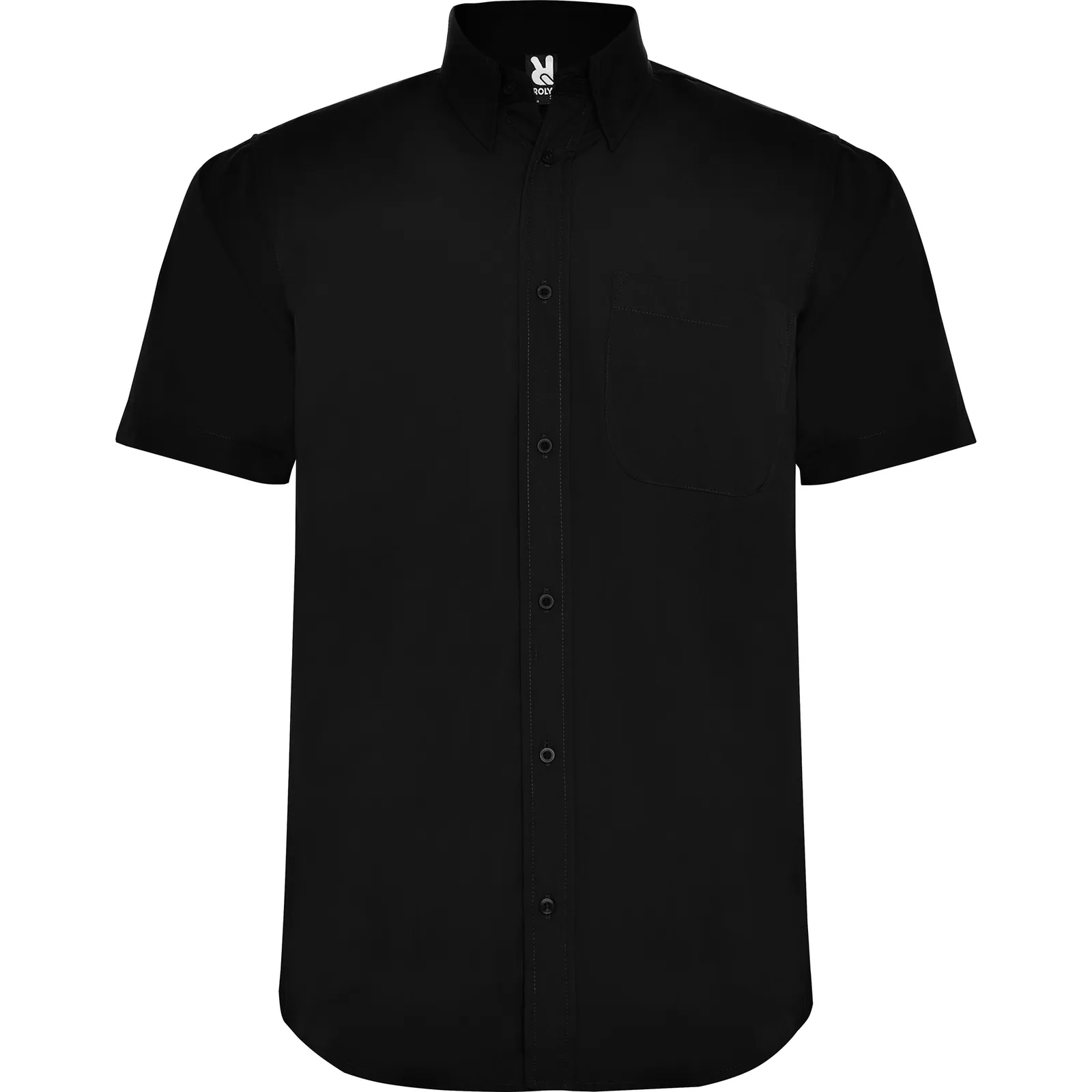 Camicia manica corta Roly Aifos, Nero, dettaglio