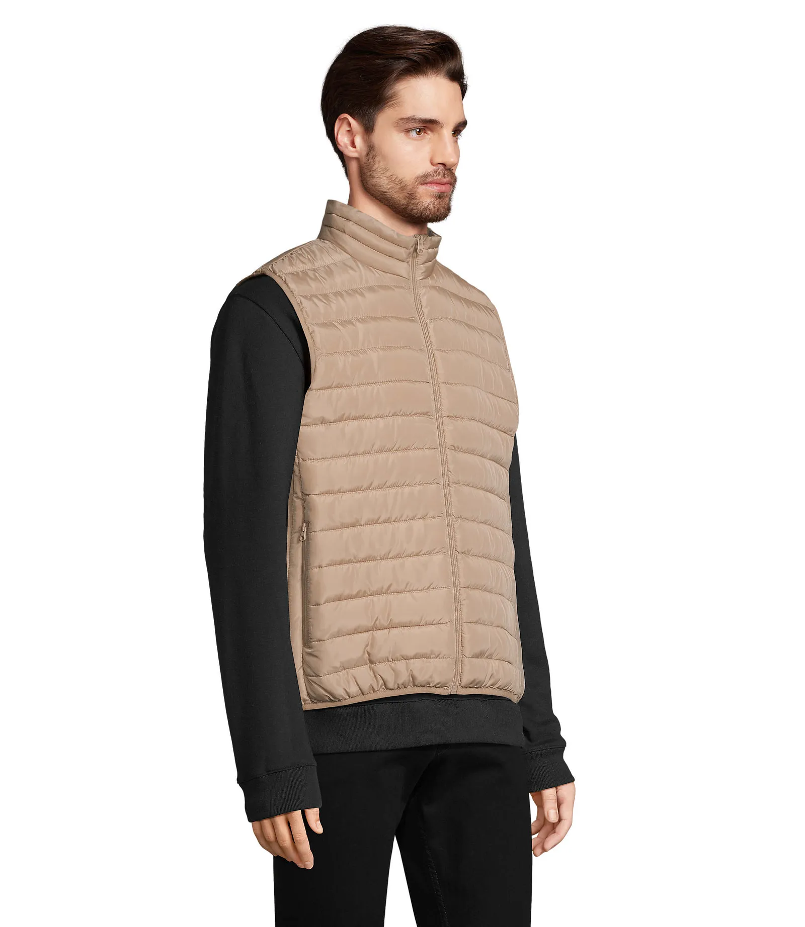 Gilet SOL'S Stream BW Men, Rope, su modello, lato