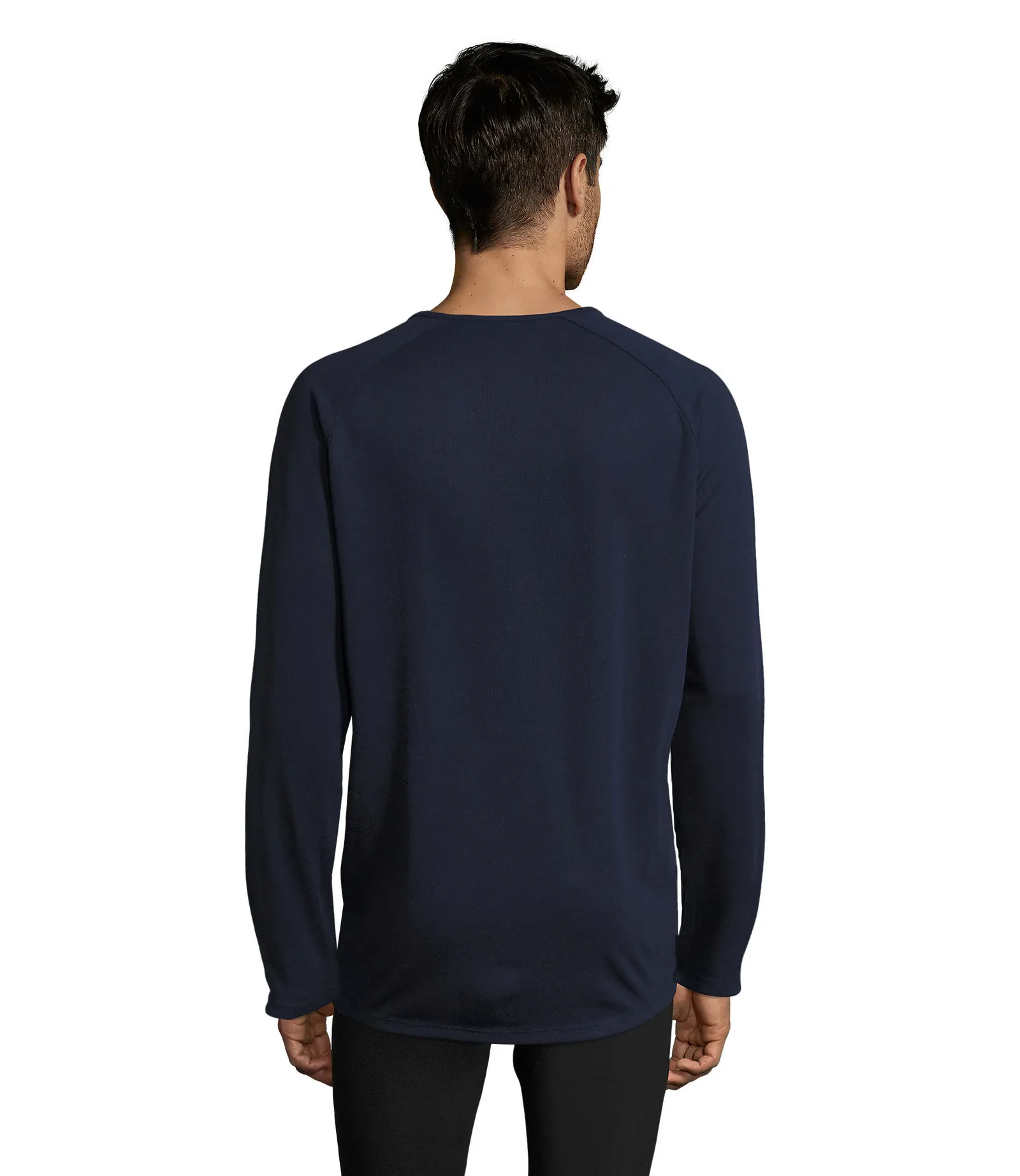 T-shirt tecnica SOL'S Sporty Lsl Men, French navy, su modello, retro