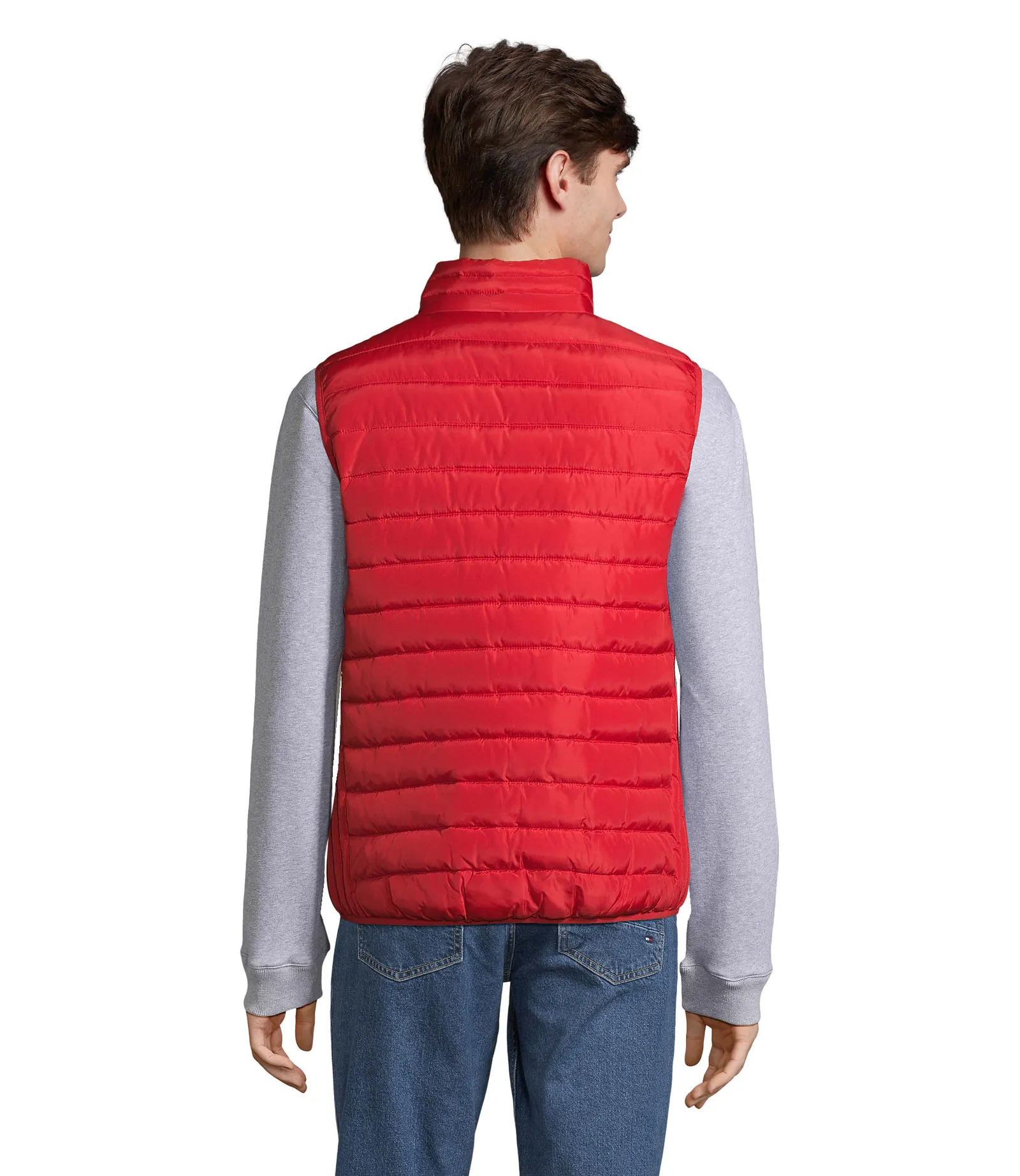Gilet SOL'S Stream BW Men, Red, su modello, retro