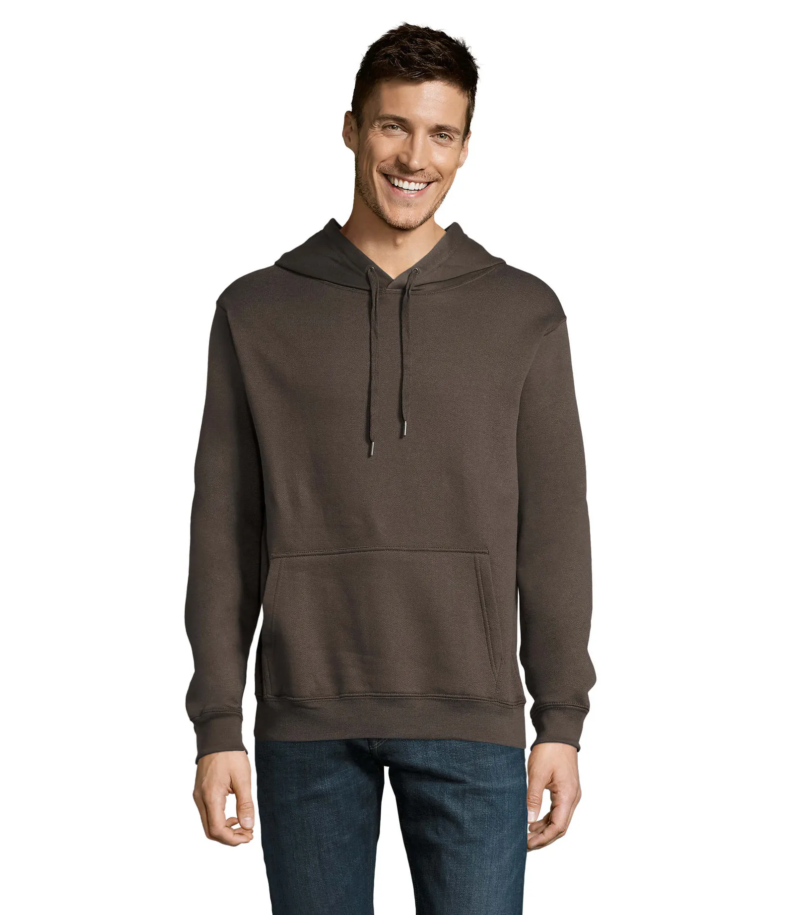 Felpa con cappuccio SOL'S Slam, Dark grey, su modello, fronte
