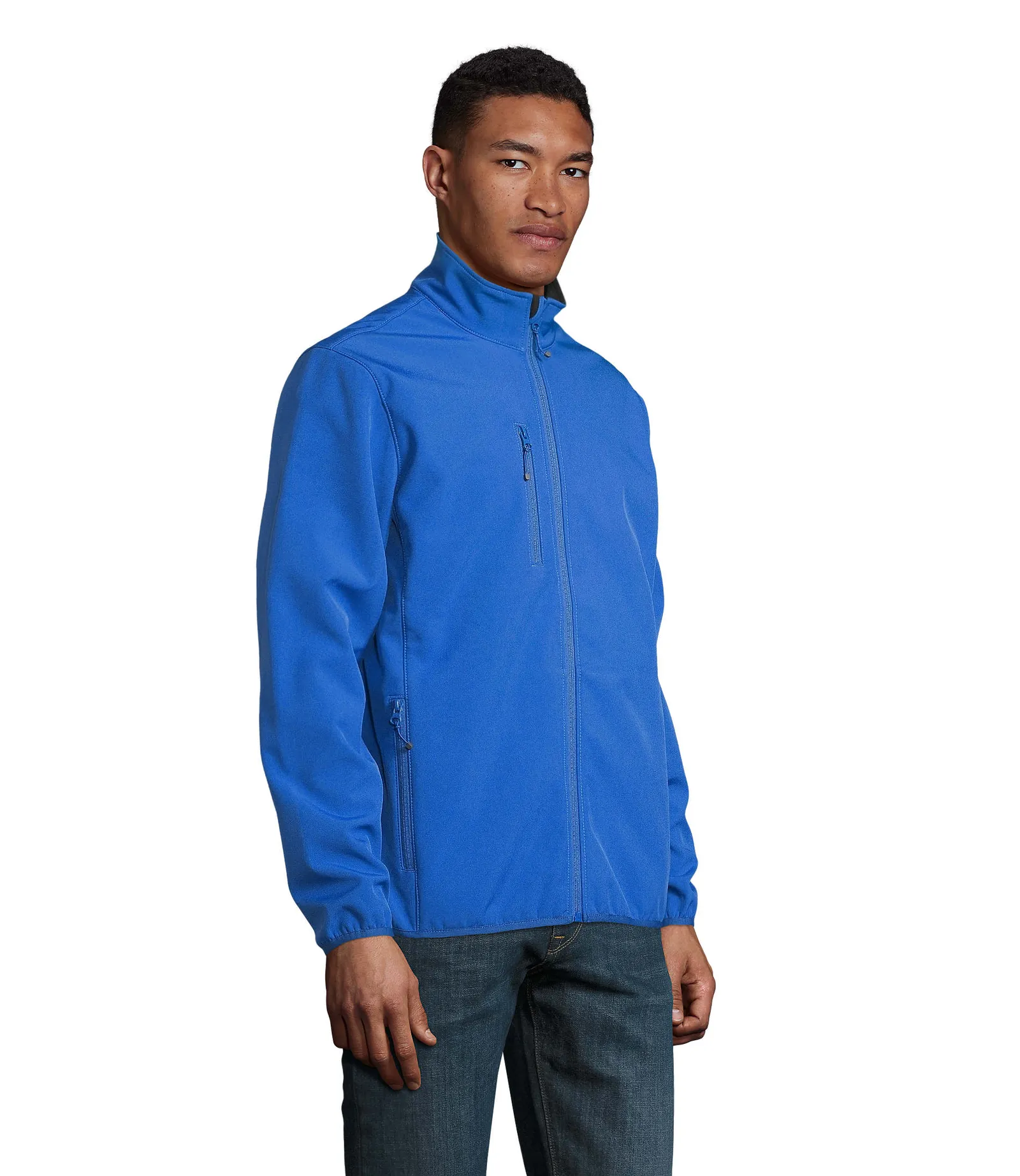 Softshell SOL'S Falcon Men, Royal blue, su modello, lato
