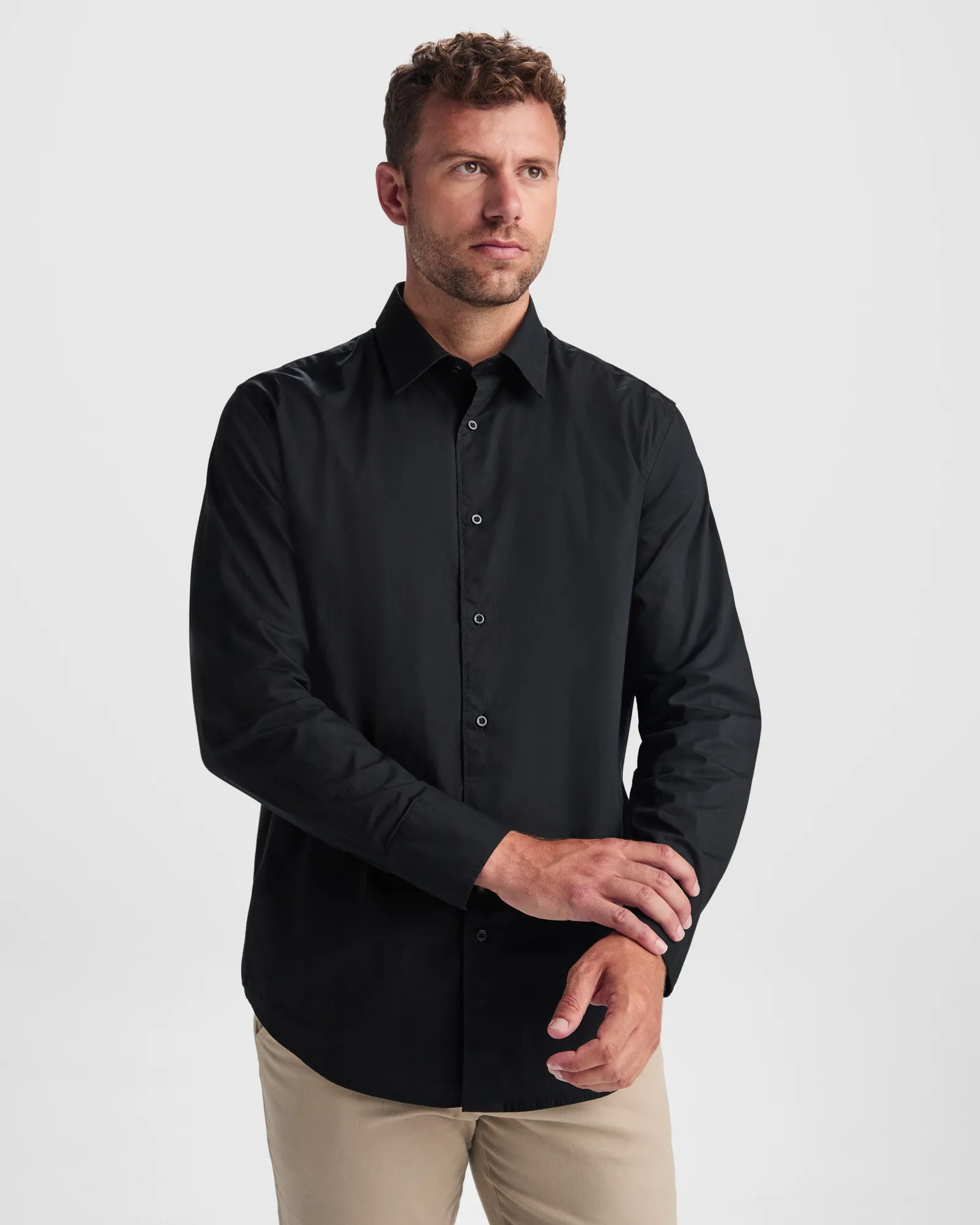 Camicia manica lunga Roly Moscu, Nero, dettaglio